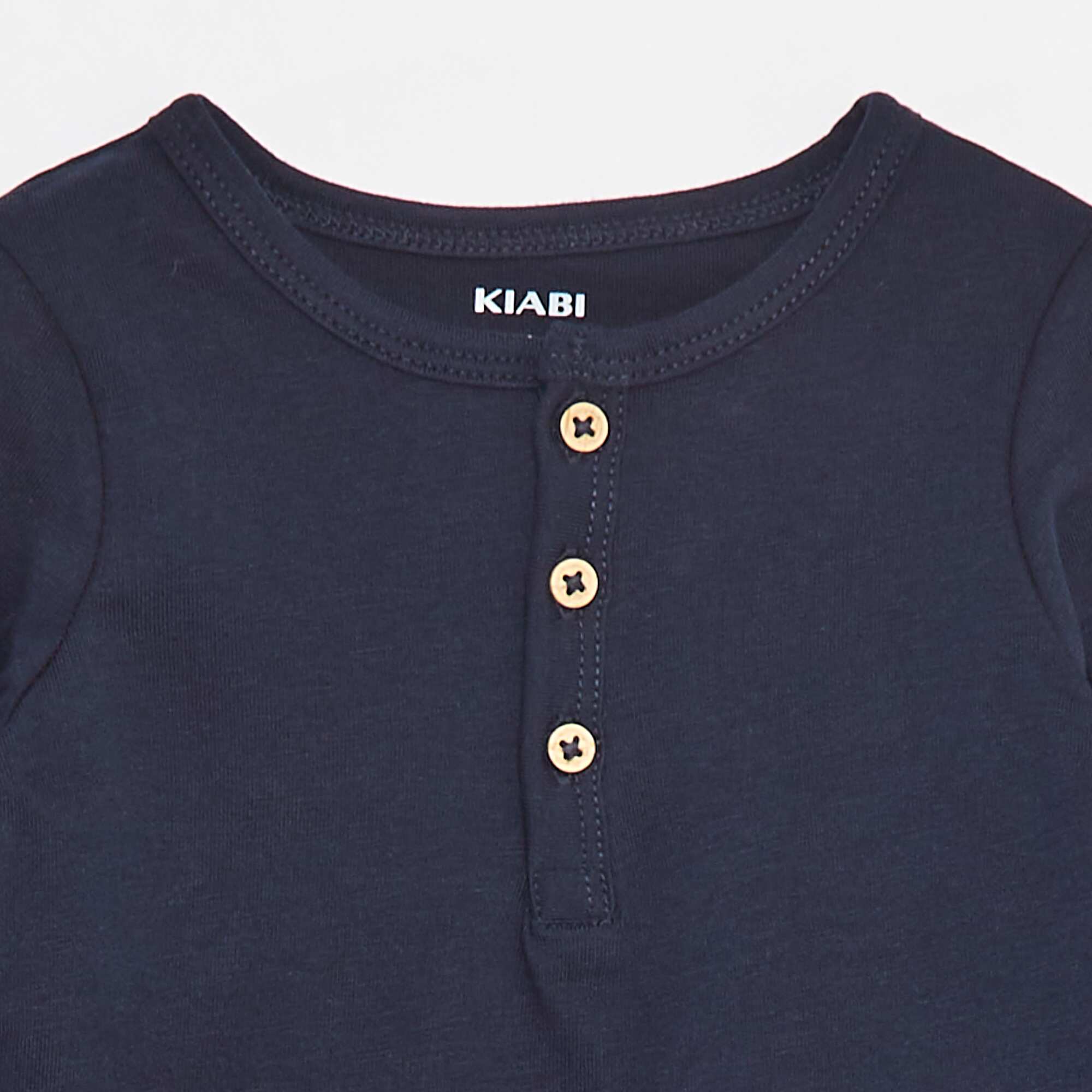 Tunic Neck T-Shirt BLUE - Image 3