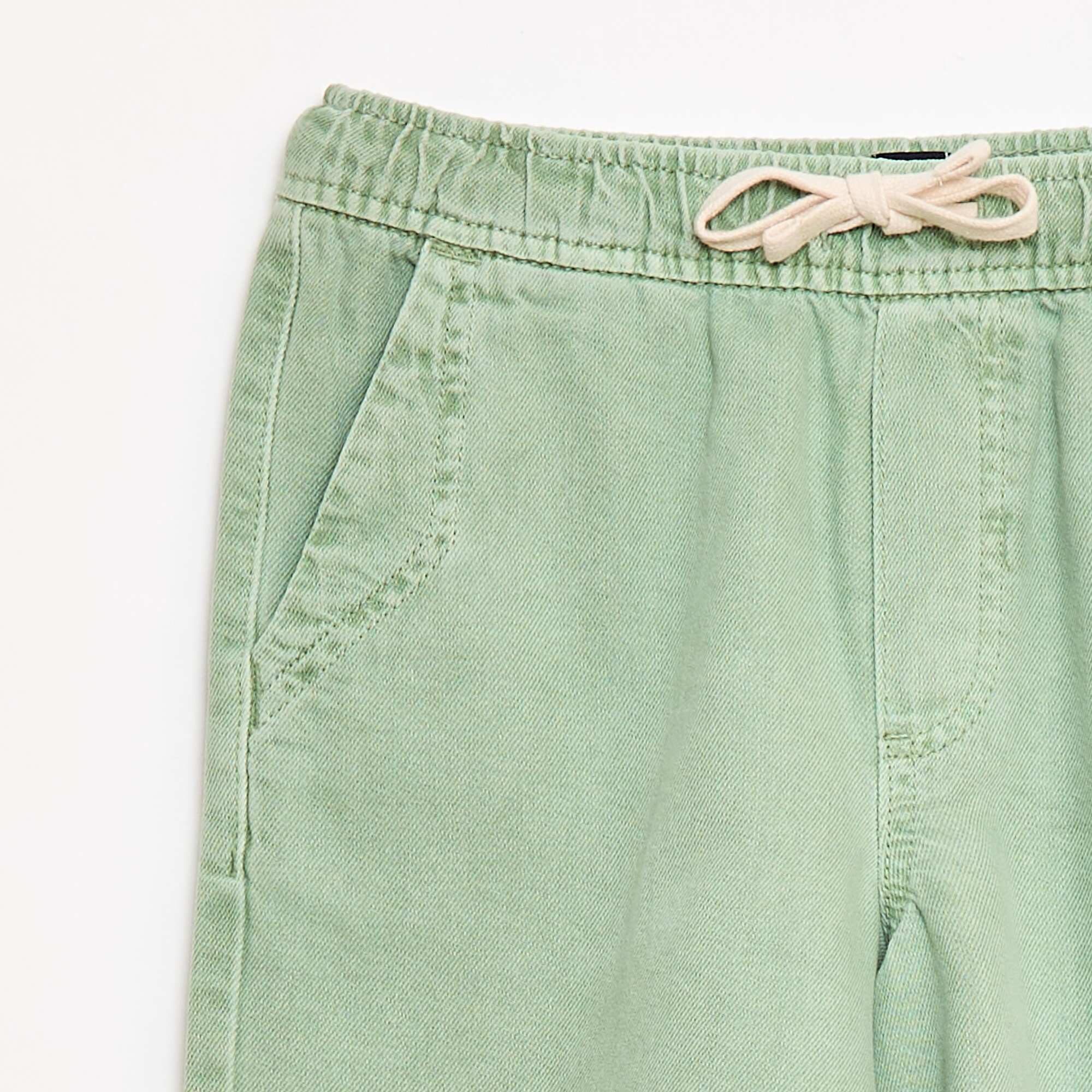 Twill Bermuda Shorts GREEN - Image 3