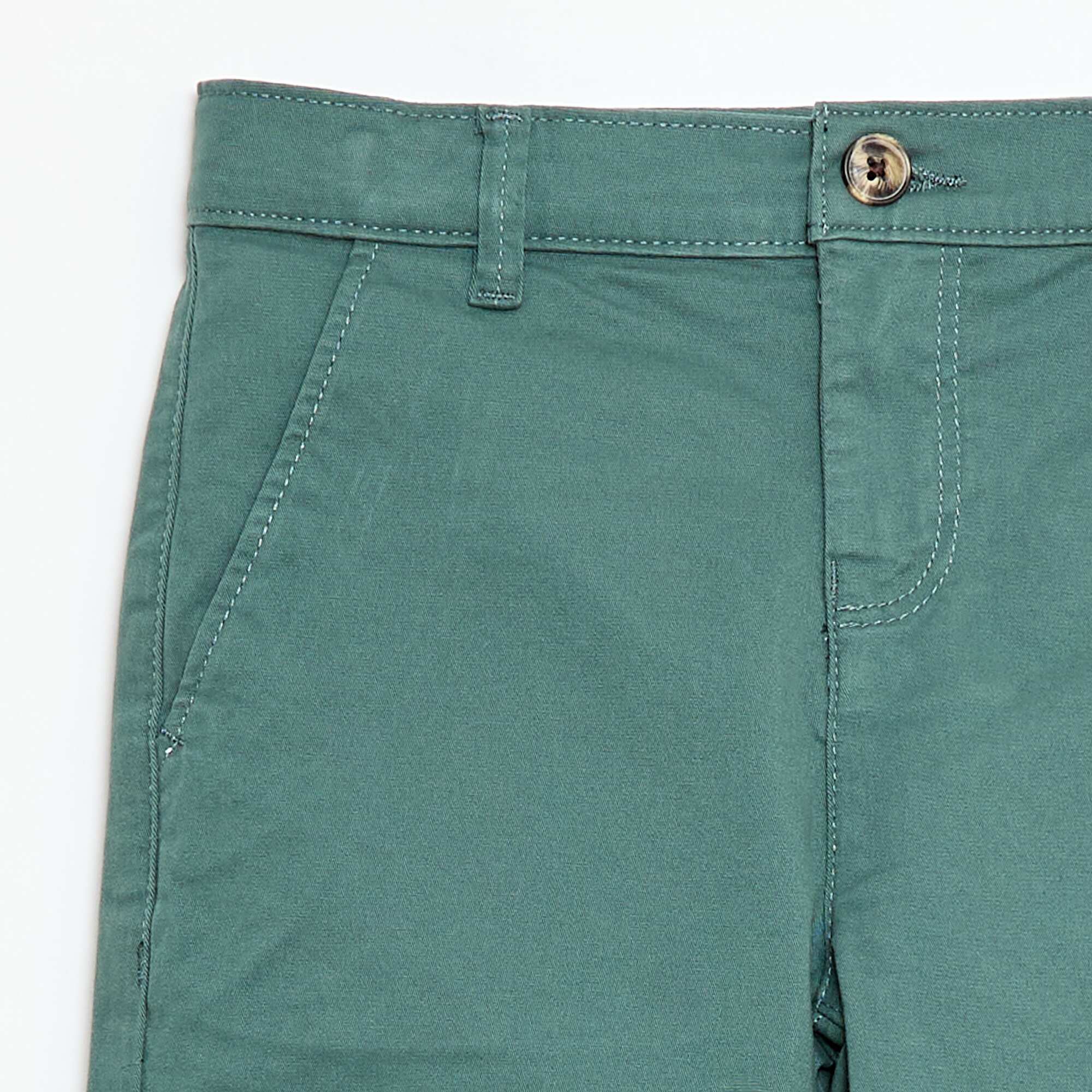 Twill Chino Bermuda Shorts GREEN - Image 3