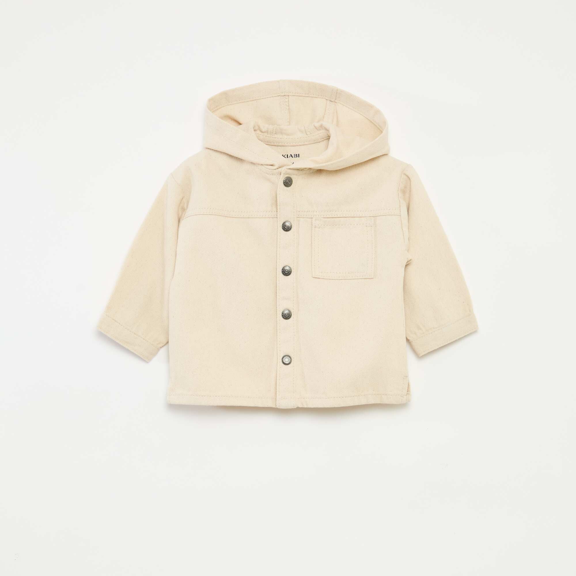 Twill Hooded Shirt WHITE