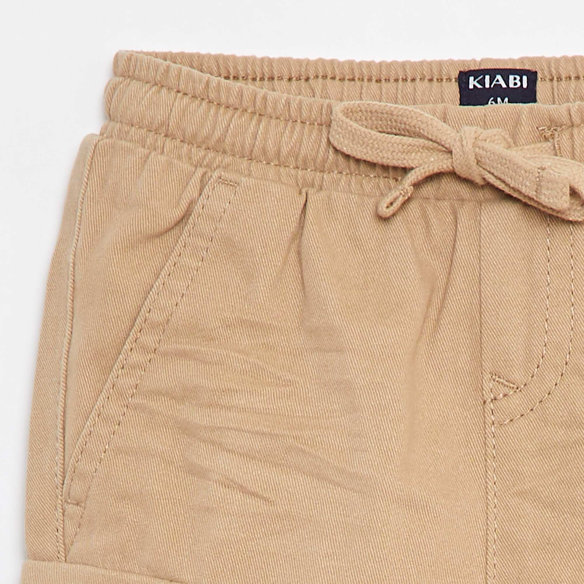 Twill joggers with flap pockets BEIGE - Image 3