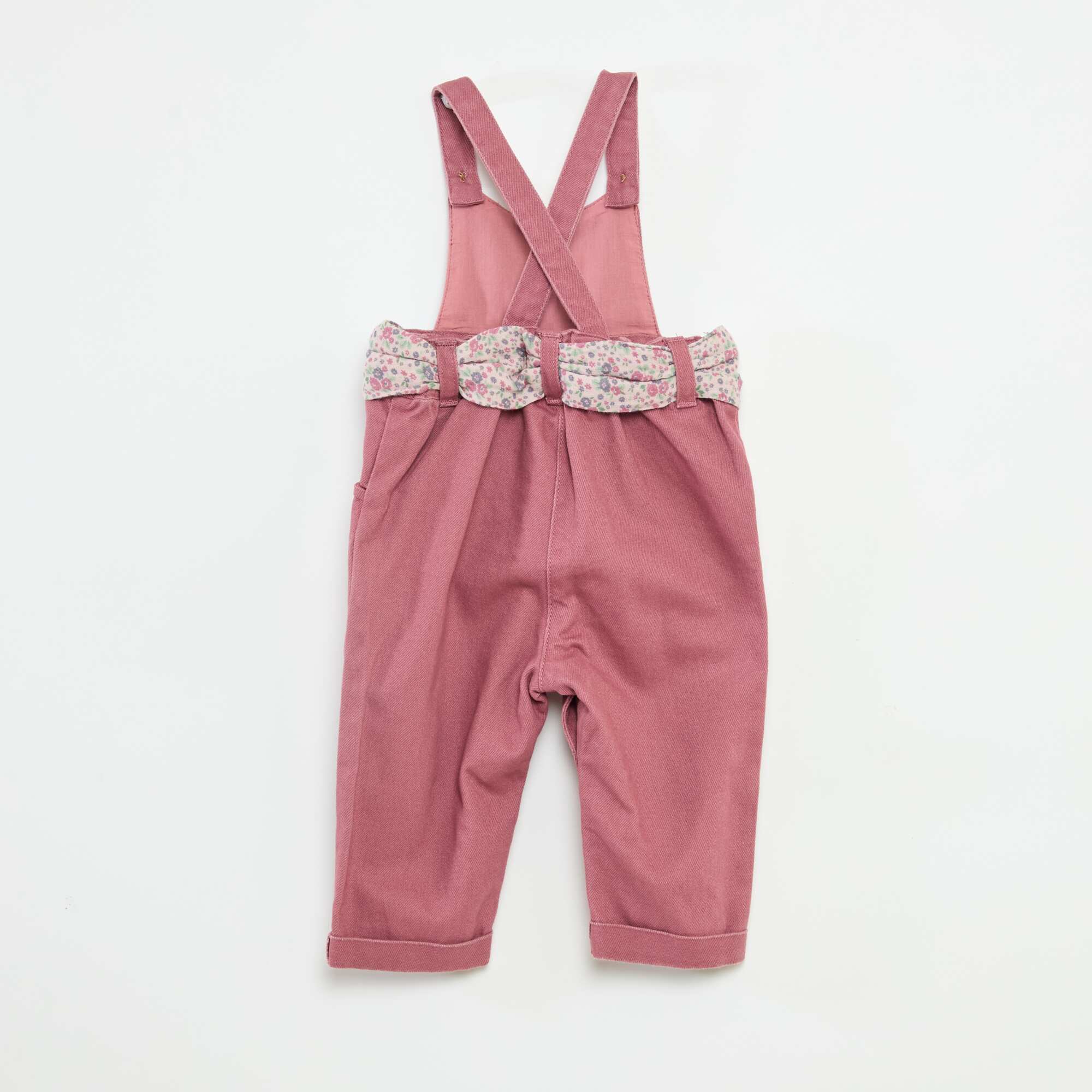 Twill Long Overalls with Cotton Gauze Belt PURPLE - Image 2