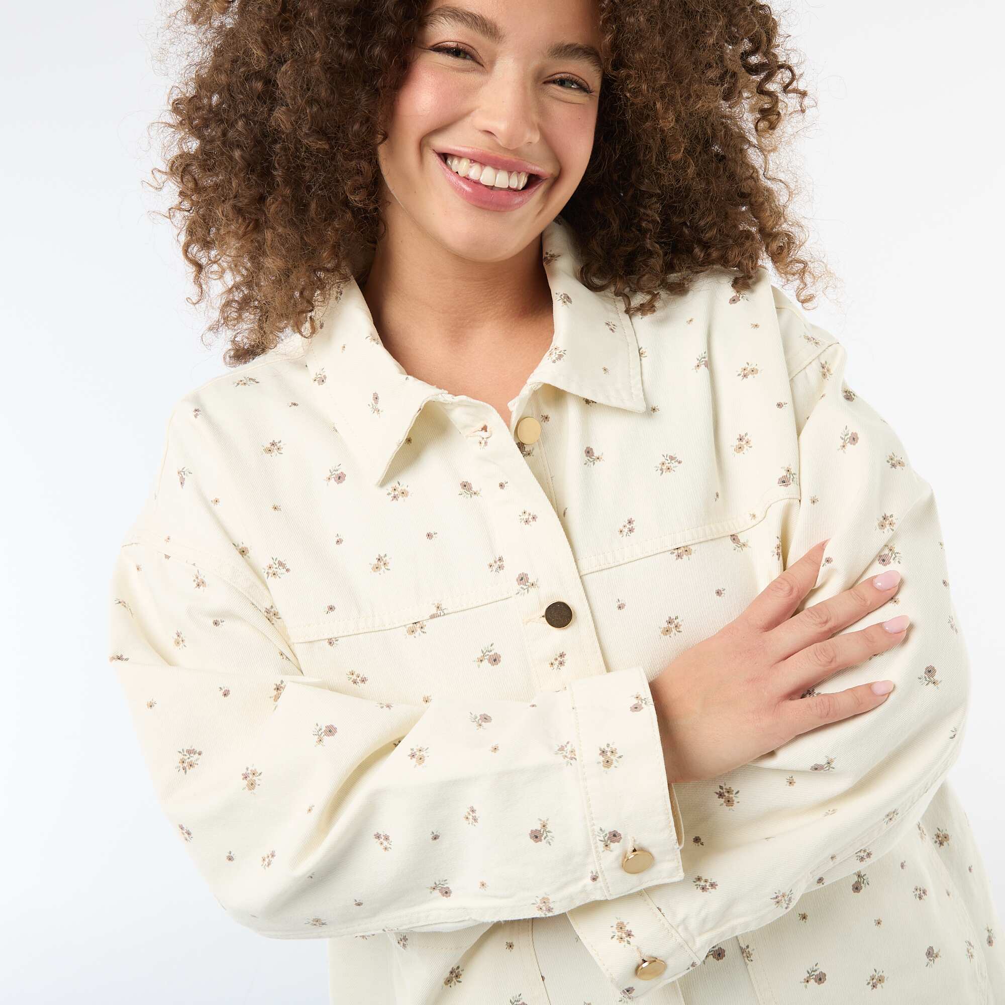 Twill Overshirt with 2 Patch Pockets WHITE - Image 4