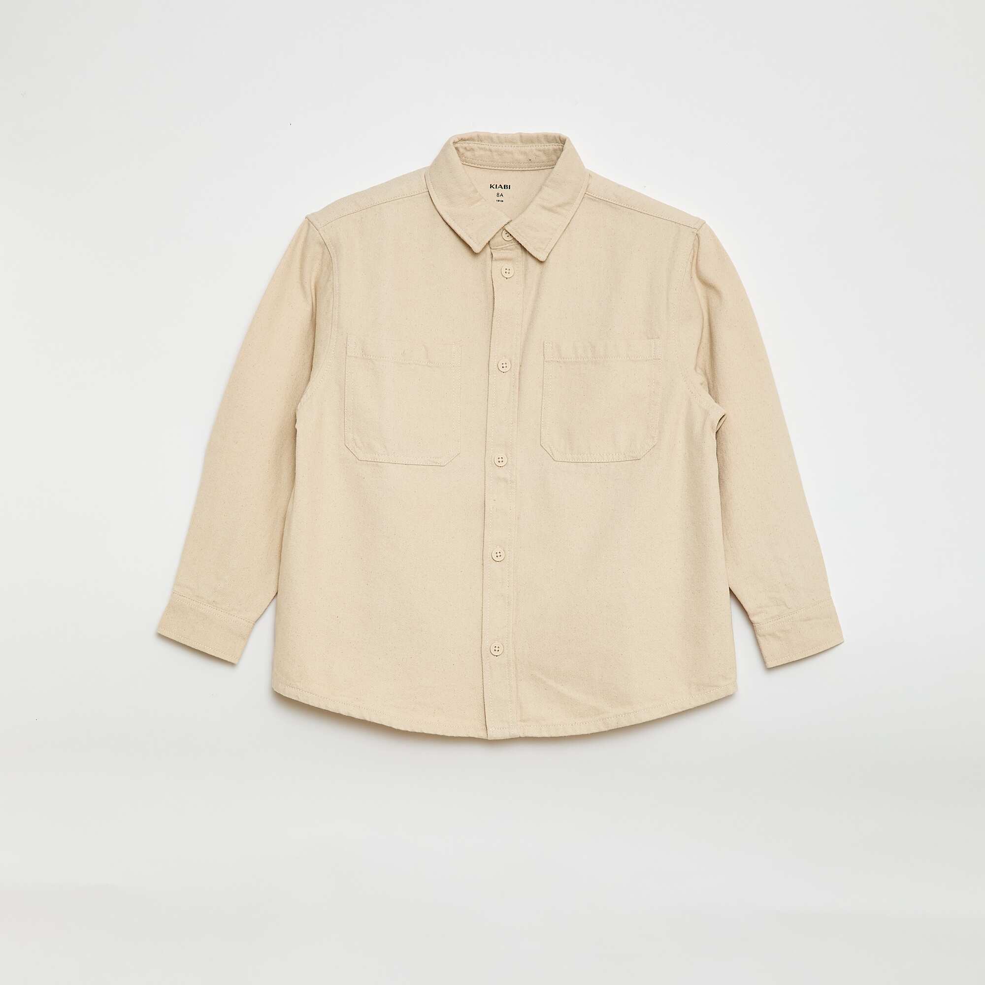 Twill Shirt with 2 Patch Pockets on the Chest WHITE