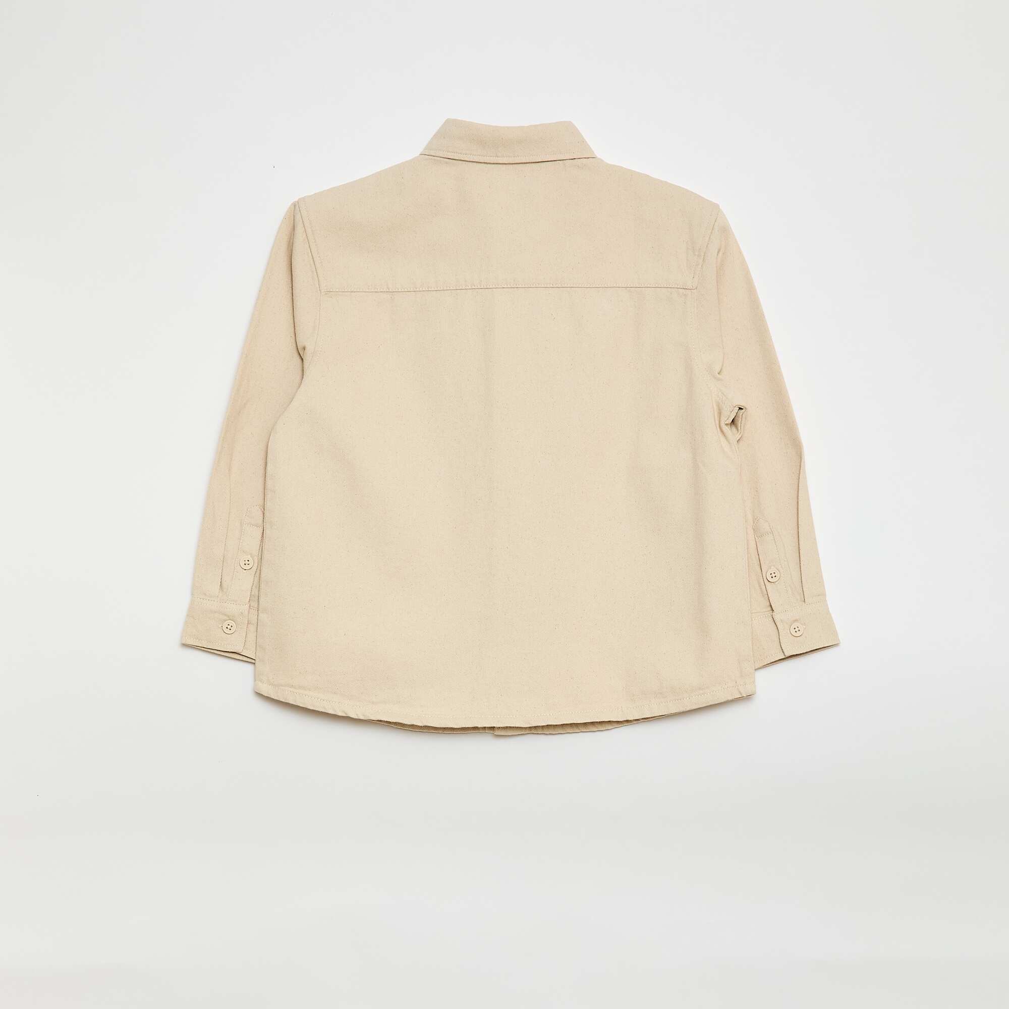 Twill Shirt with 2 Patch Pockets on the Chest WHITE - Image 2