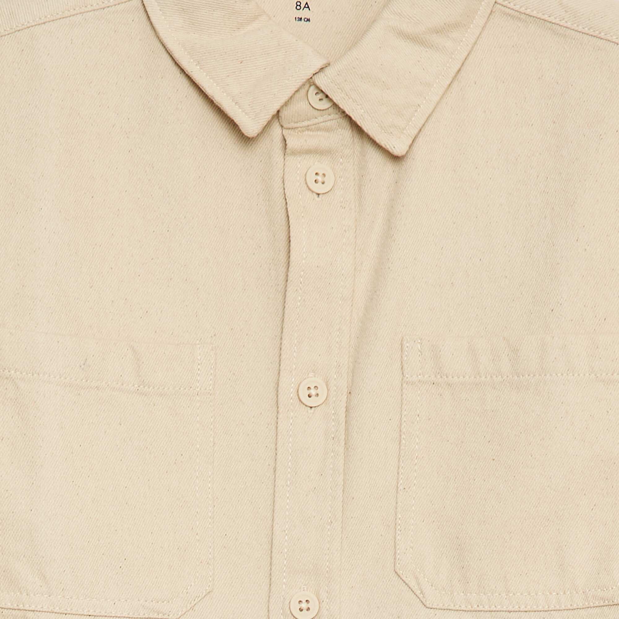 Twill Shirt with 2 Patch Pockets on the Chest WHITE - Image 3