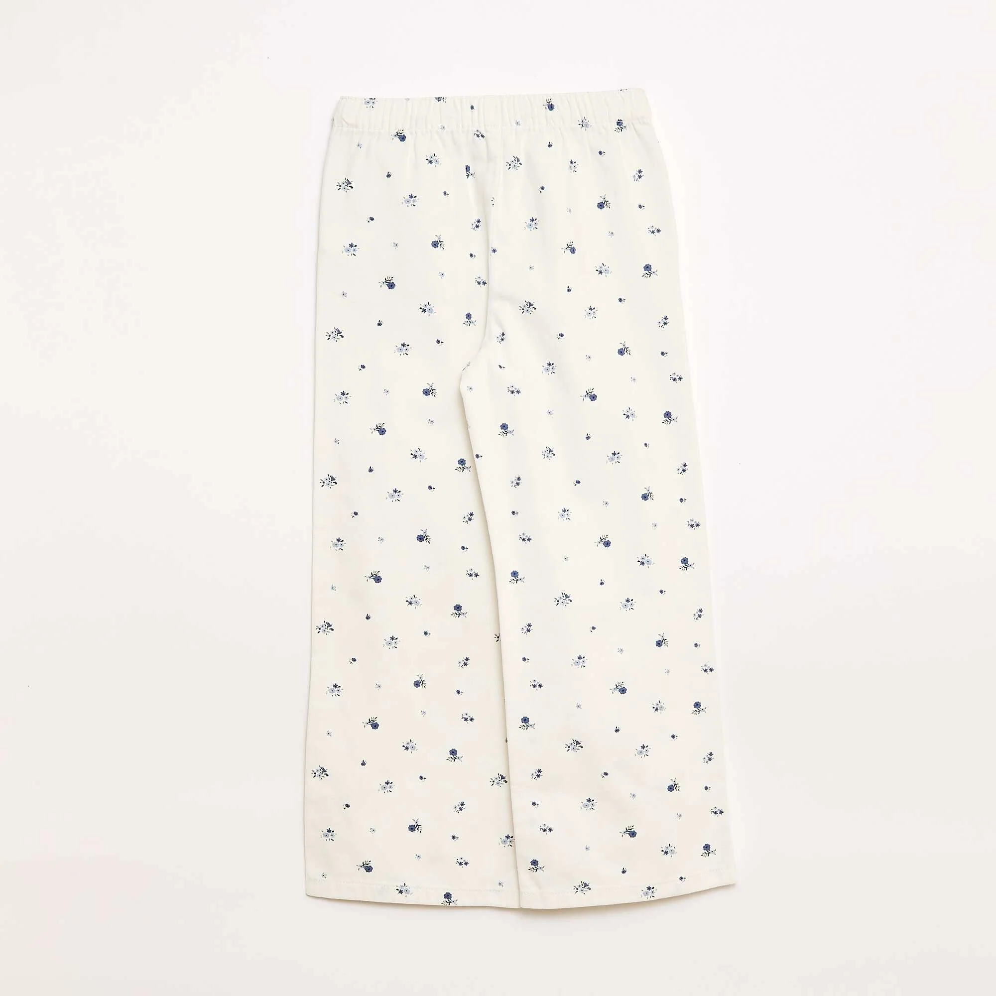 Twill Trousers with Drawstring Waist WHITE - Image 3