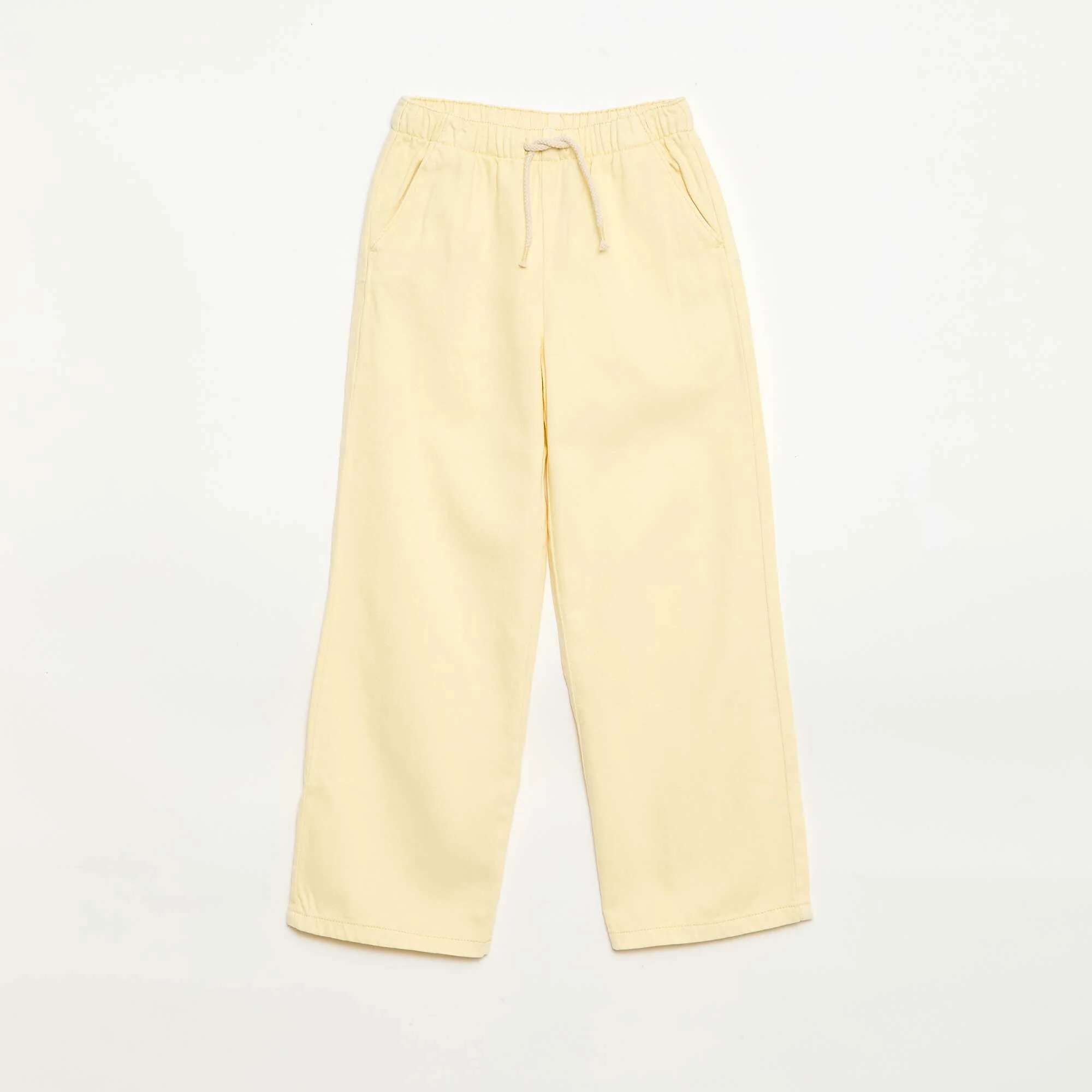 Twill Trousers with Drawstring Waist YELLOW