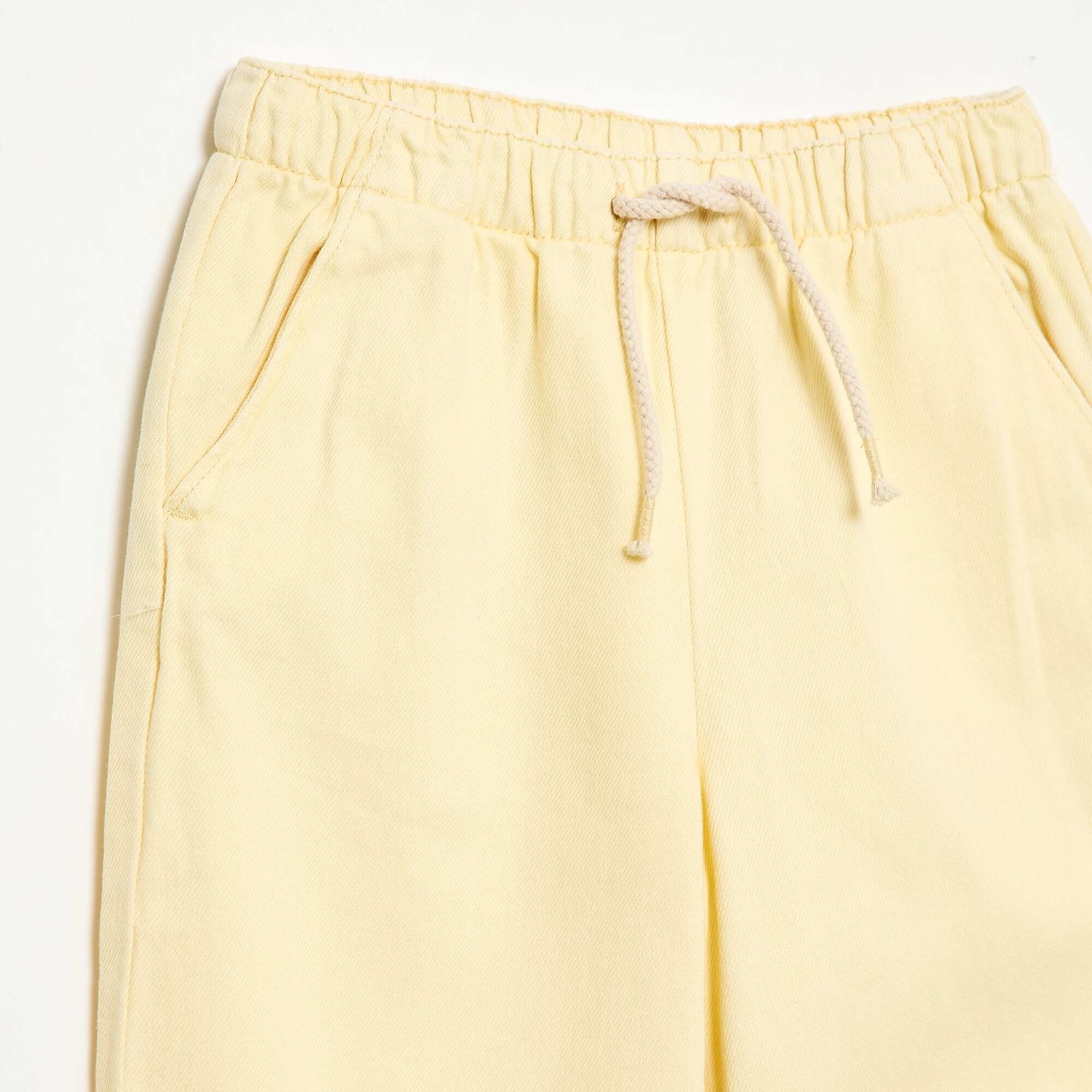 Twill Trousers with Drawstring Waist YELLOW - Image 2
