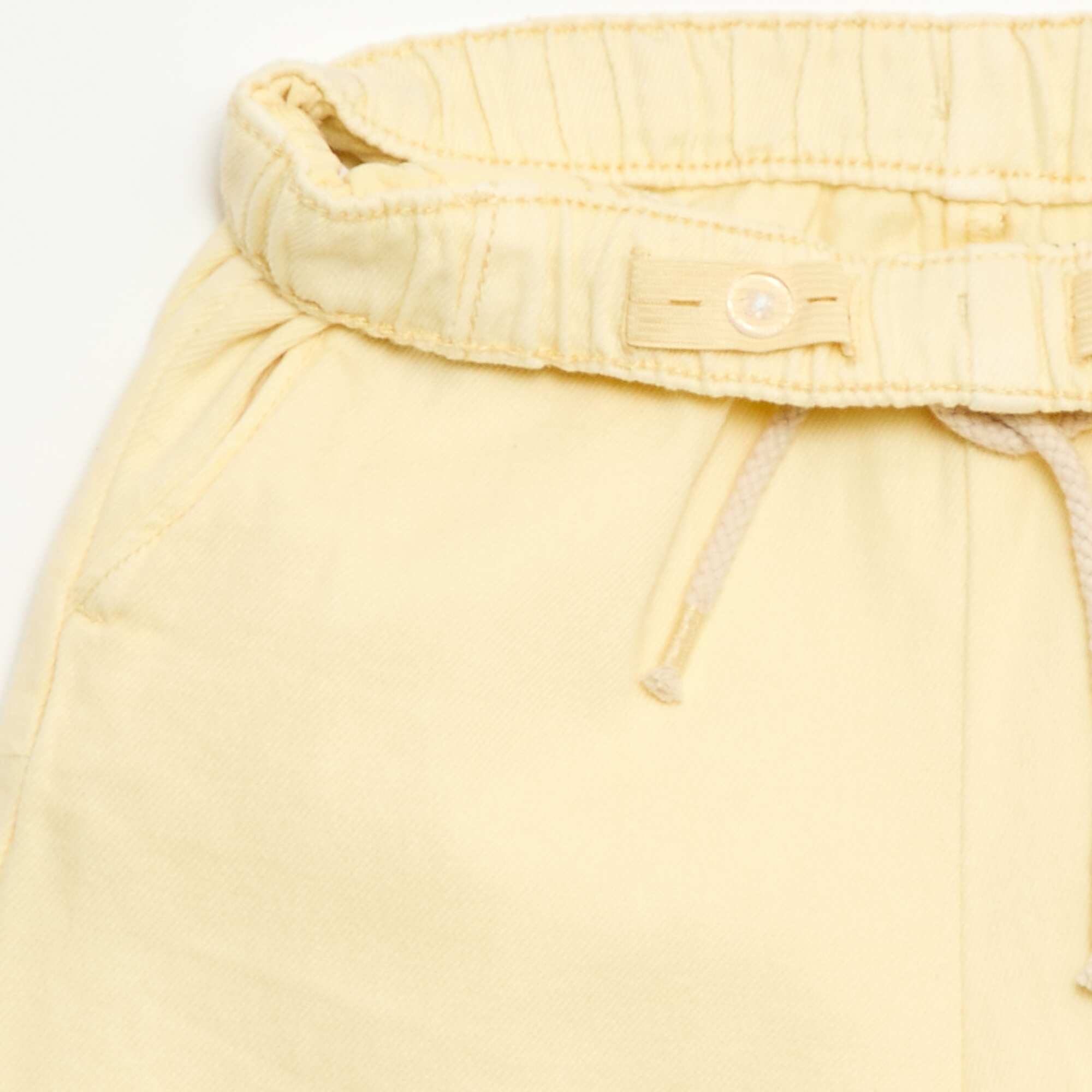 Twill Trousers with Drawstring Waist YELLOW - Image 4