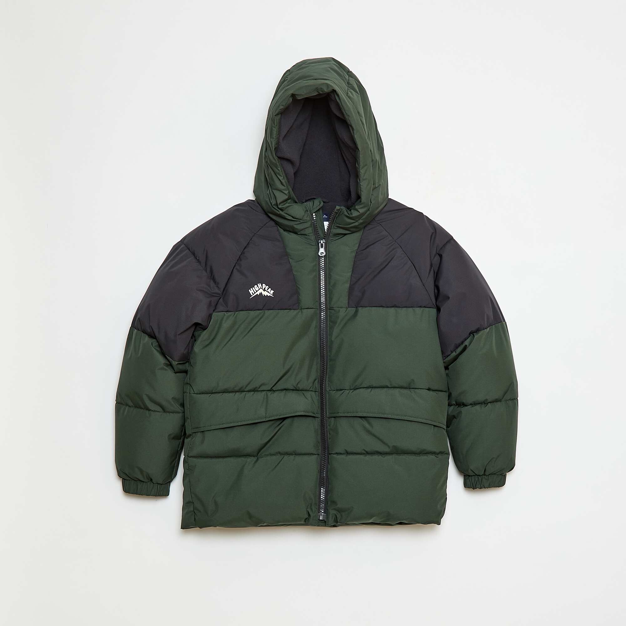 Two-Tone Padded Puffer Jacket KHAKI
