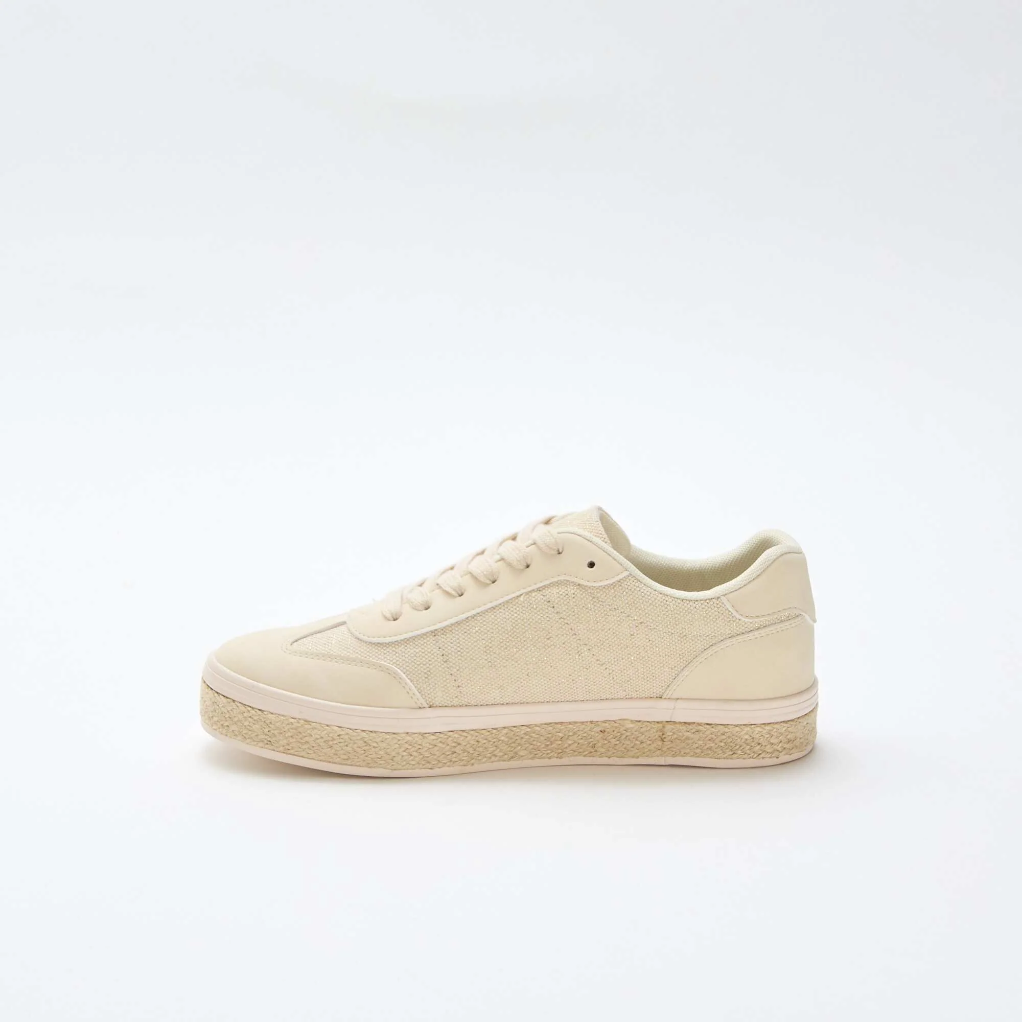Two-Tone Sneakers with Espadrille Sole YELLOW - Image 4