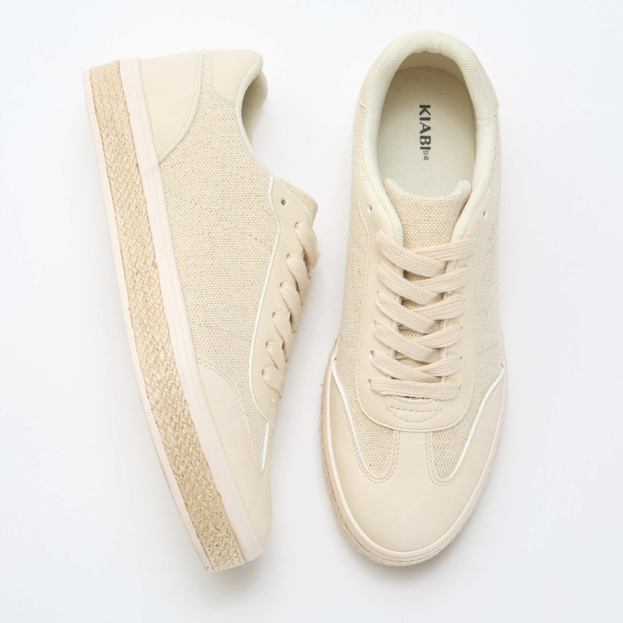 Two-Tone Sneakers with Espadrille Sole YELLOW - Image 5