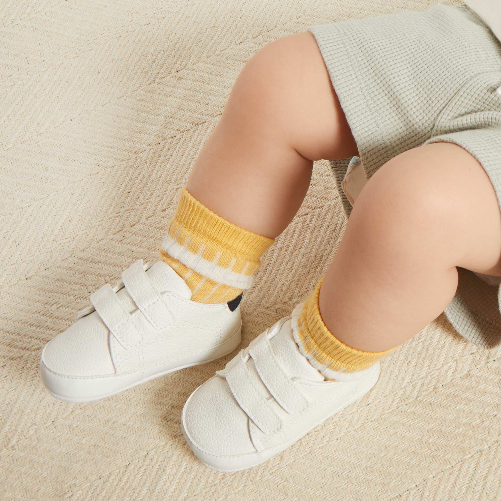 Two-tone trainers with hook and loop fastening White - Image 8