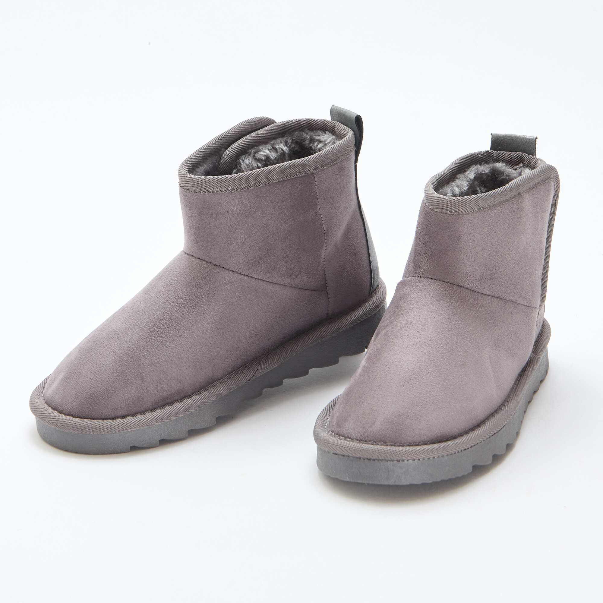 Ubuck Suede-Style Boots GREY - Image 5