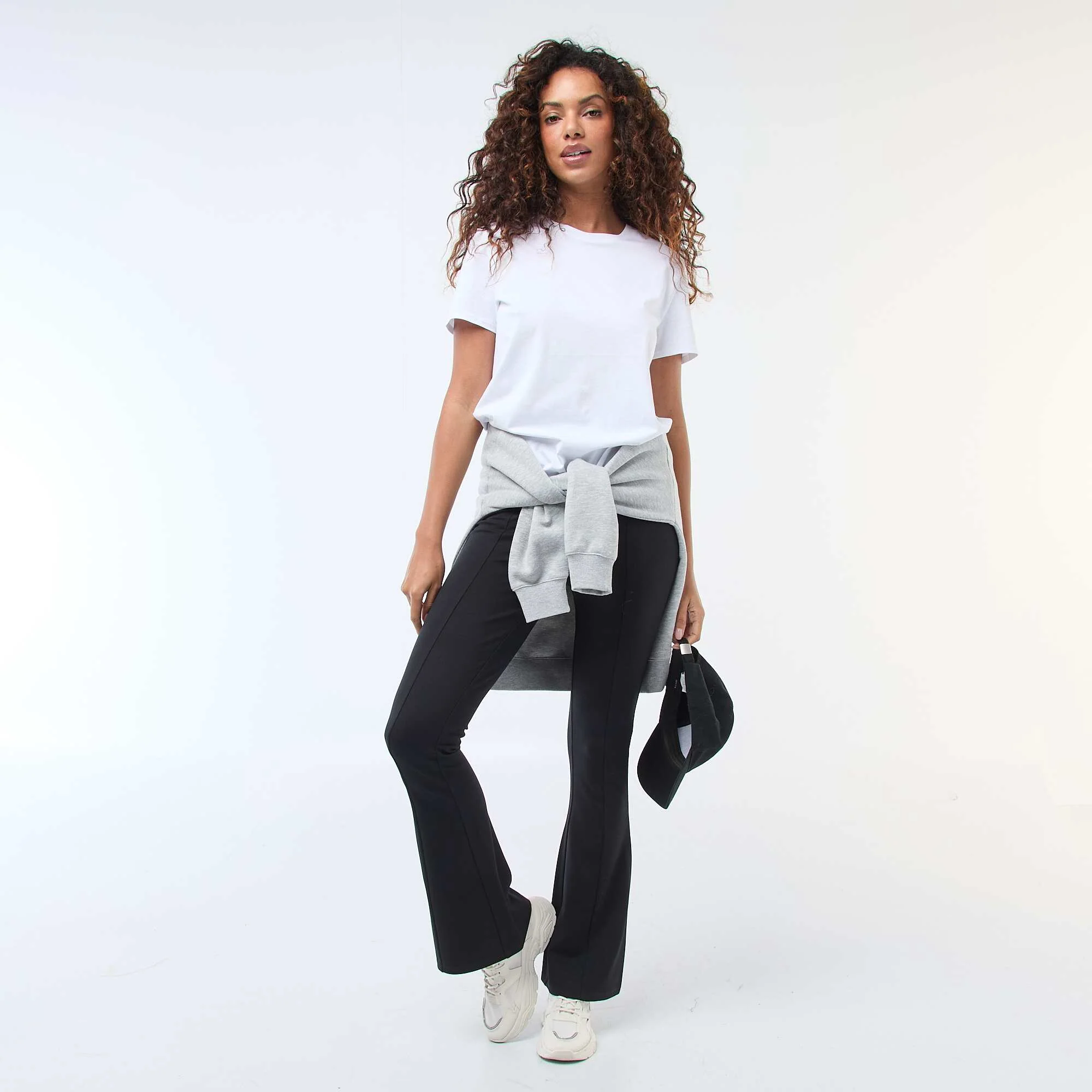 Ultra-Stretch Knit Flare Pants BLACK