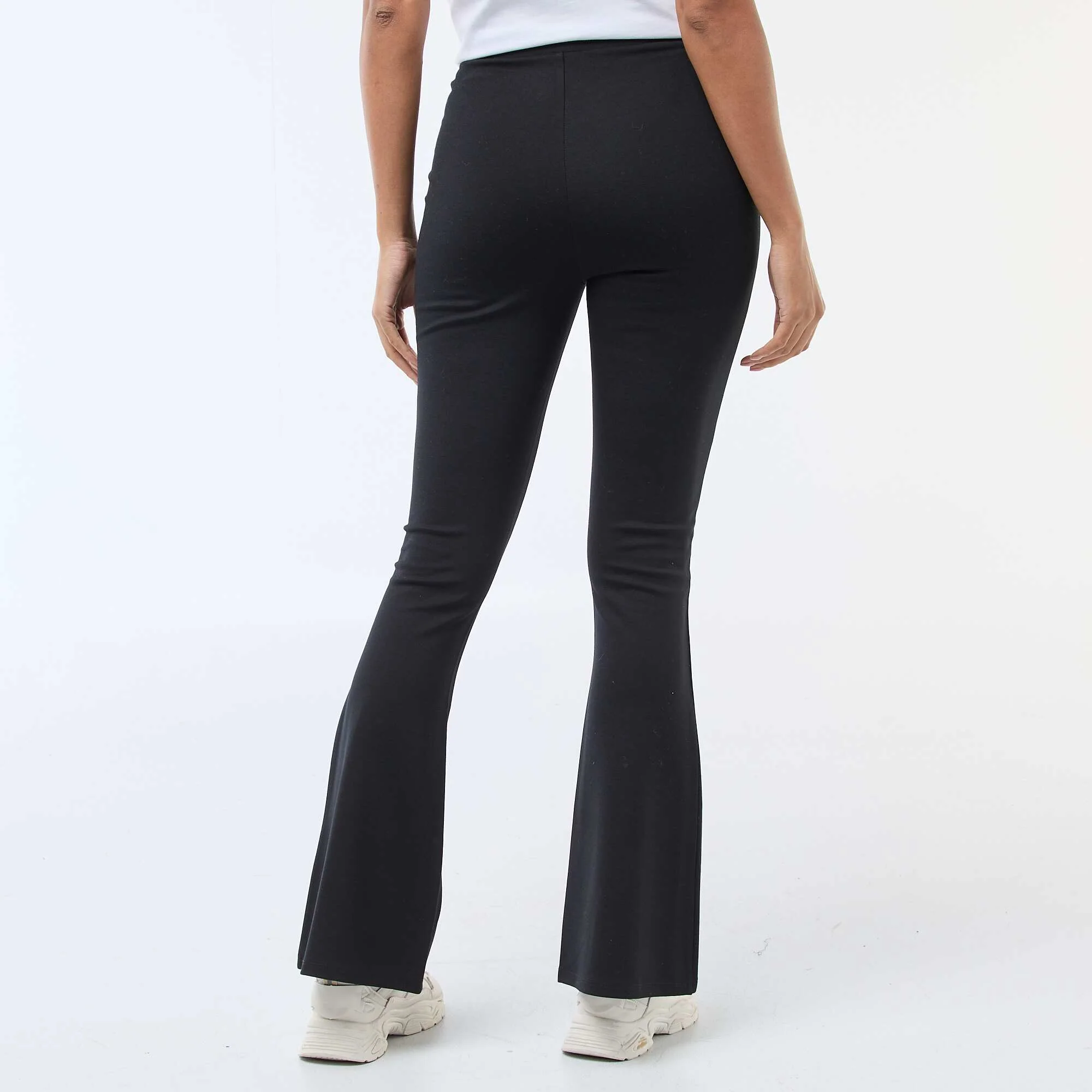 Ultra-Stretch Knit Flare Pants BLACK - Image 3