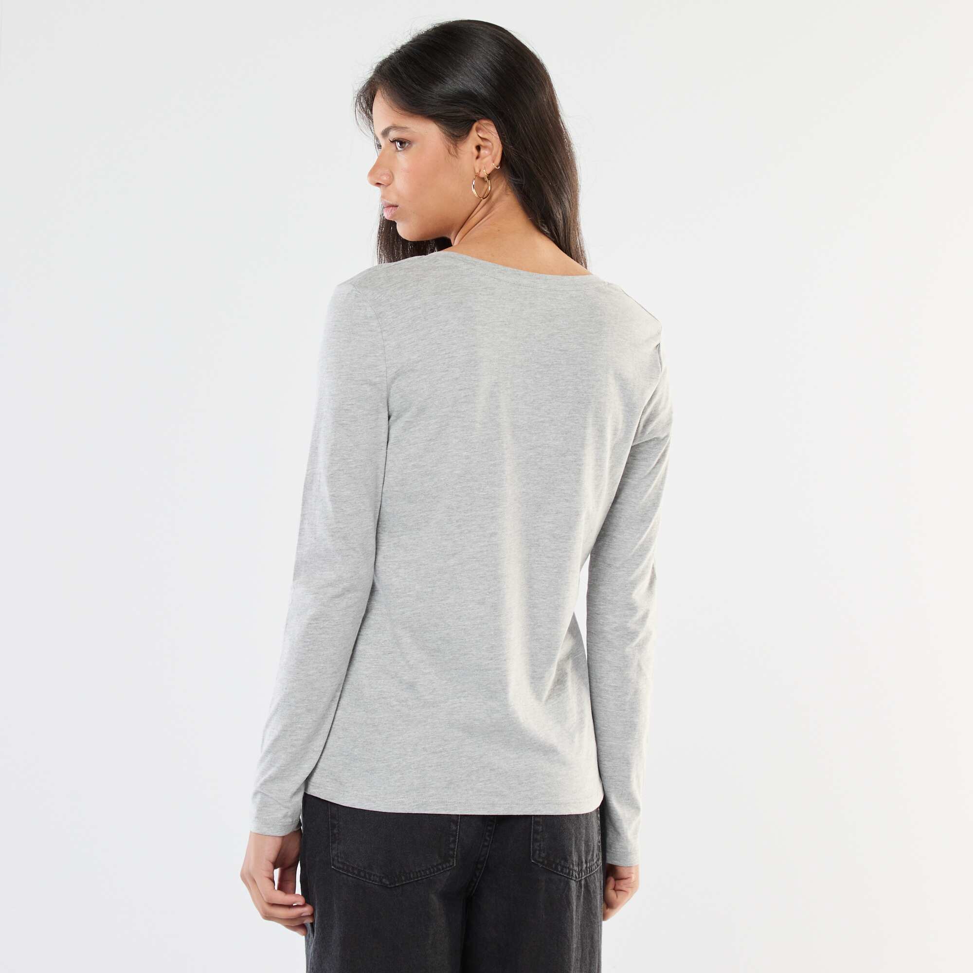 V-neck T-shirt GREY - Image 4