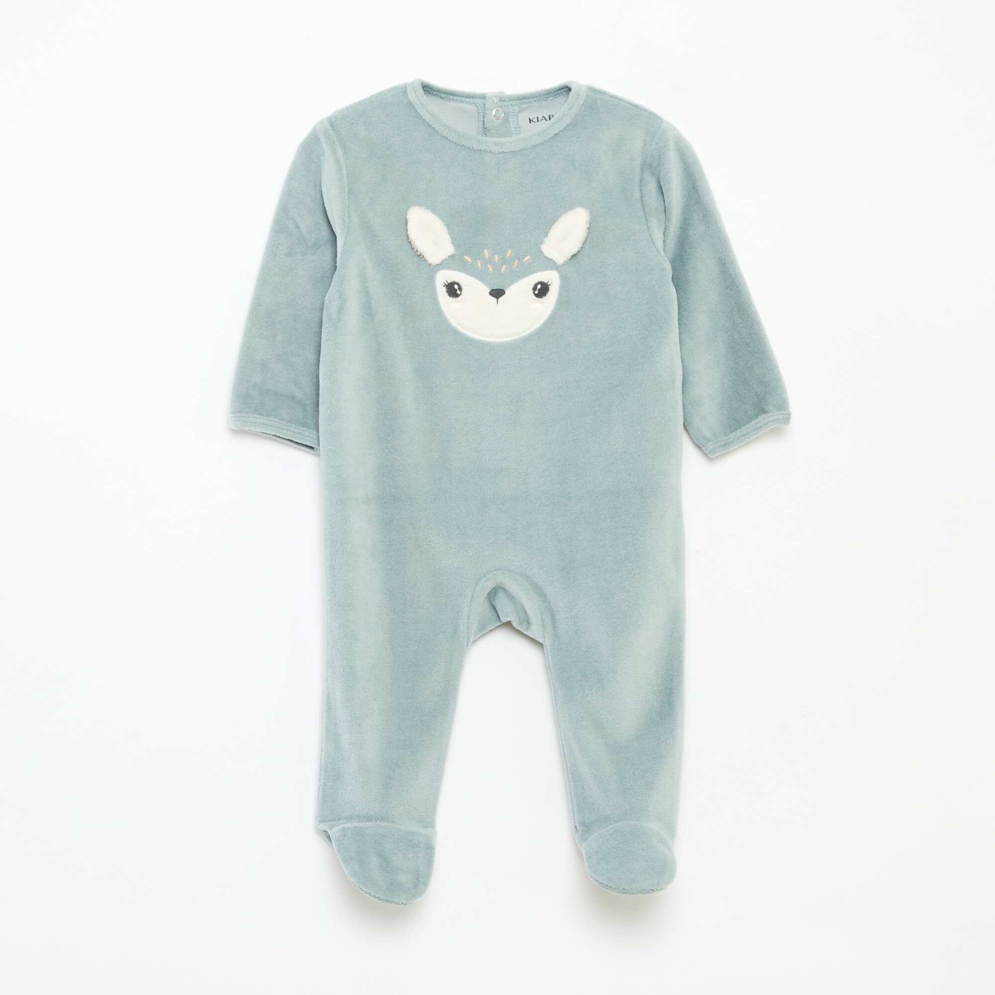 Velour sleepsuit with motif BLUE