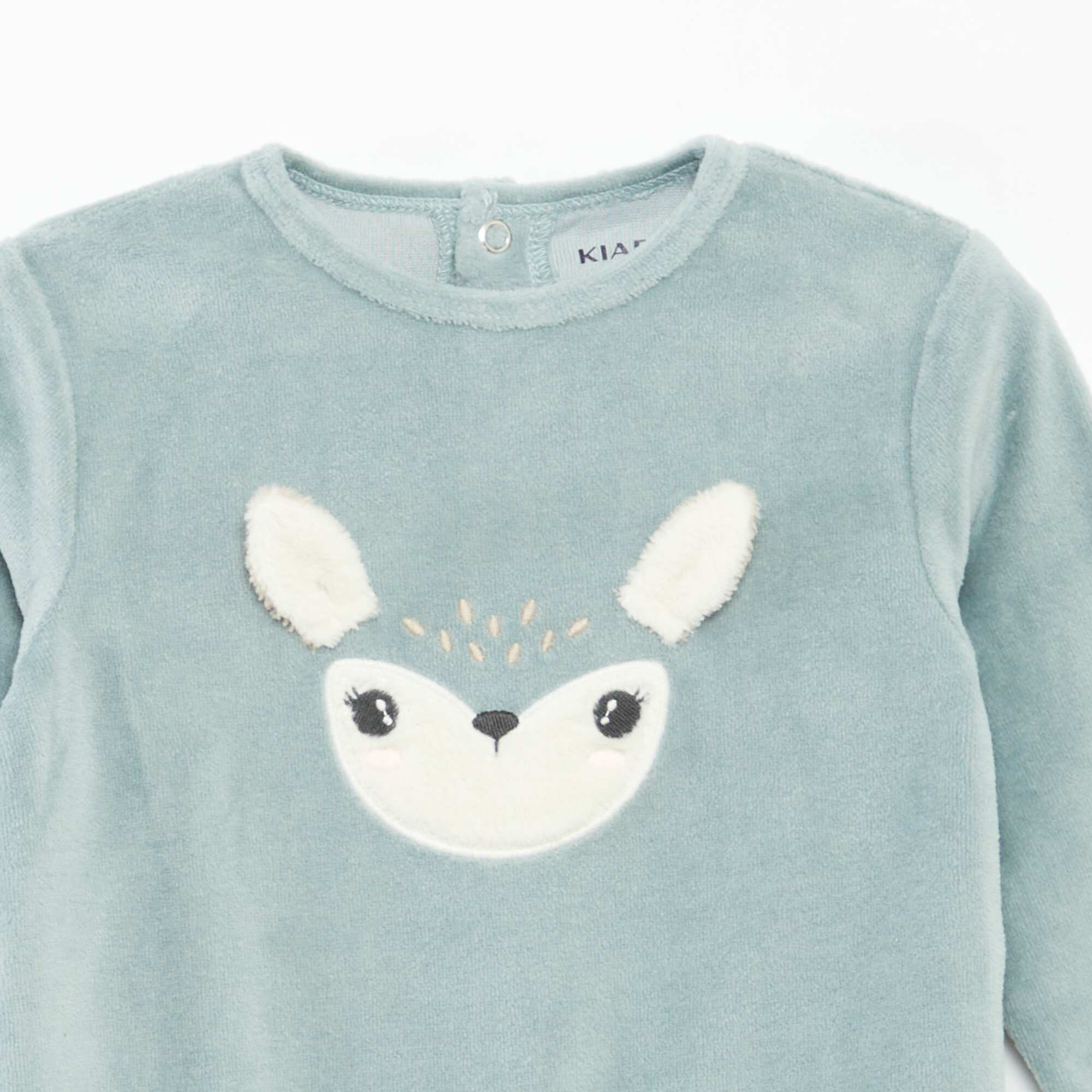 Velour sleepsuit with motif BLUE - Image 2