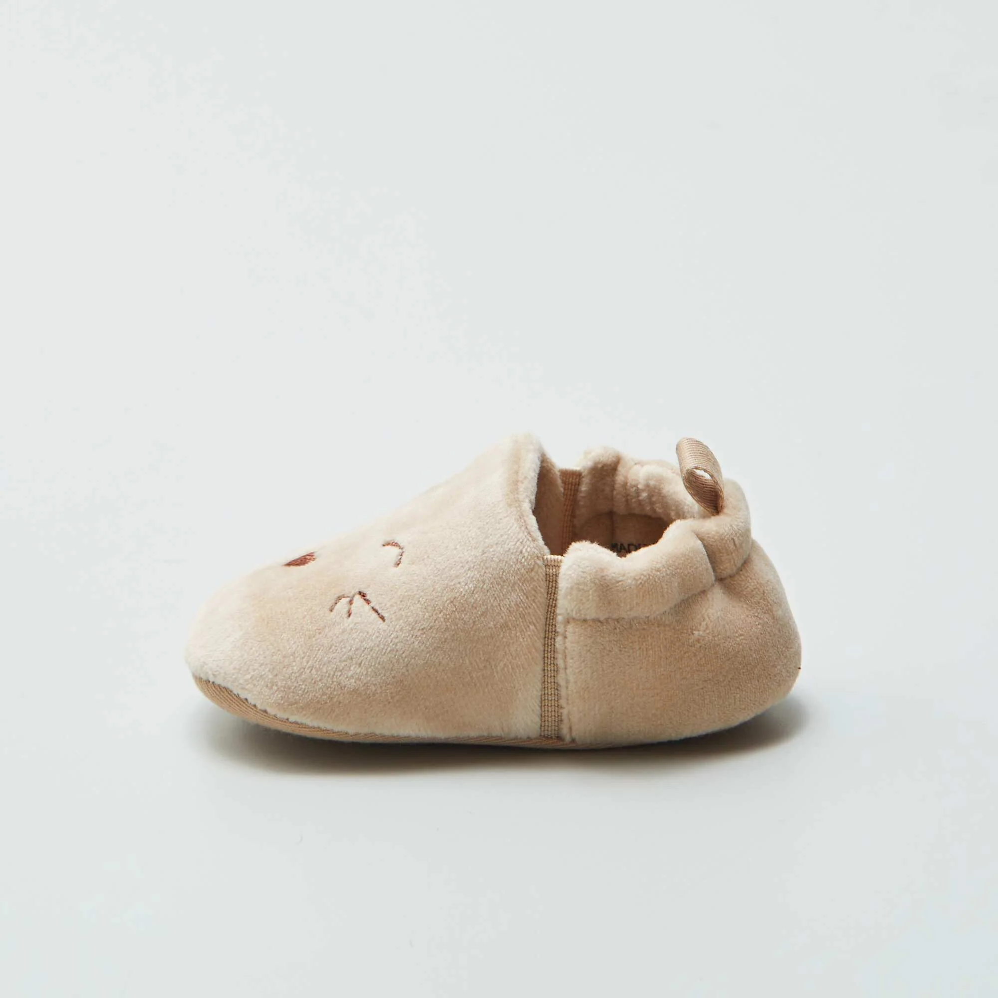 Velour slippers beige - Image 4