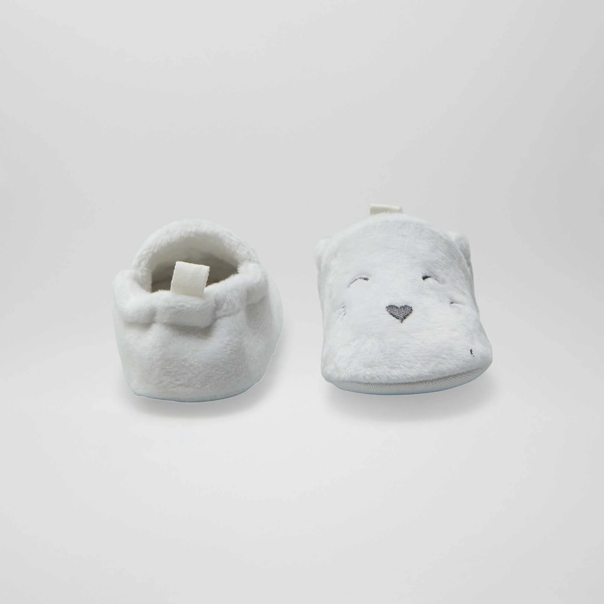 Velour slippers WHITE - Image 3