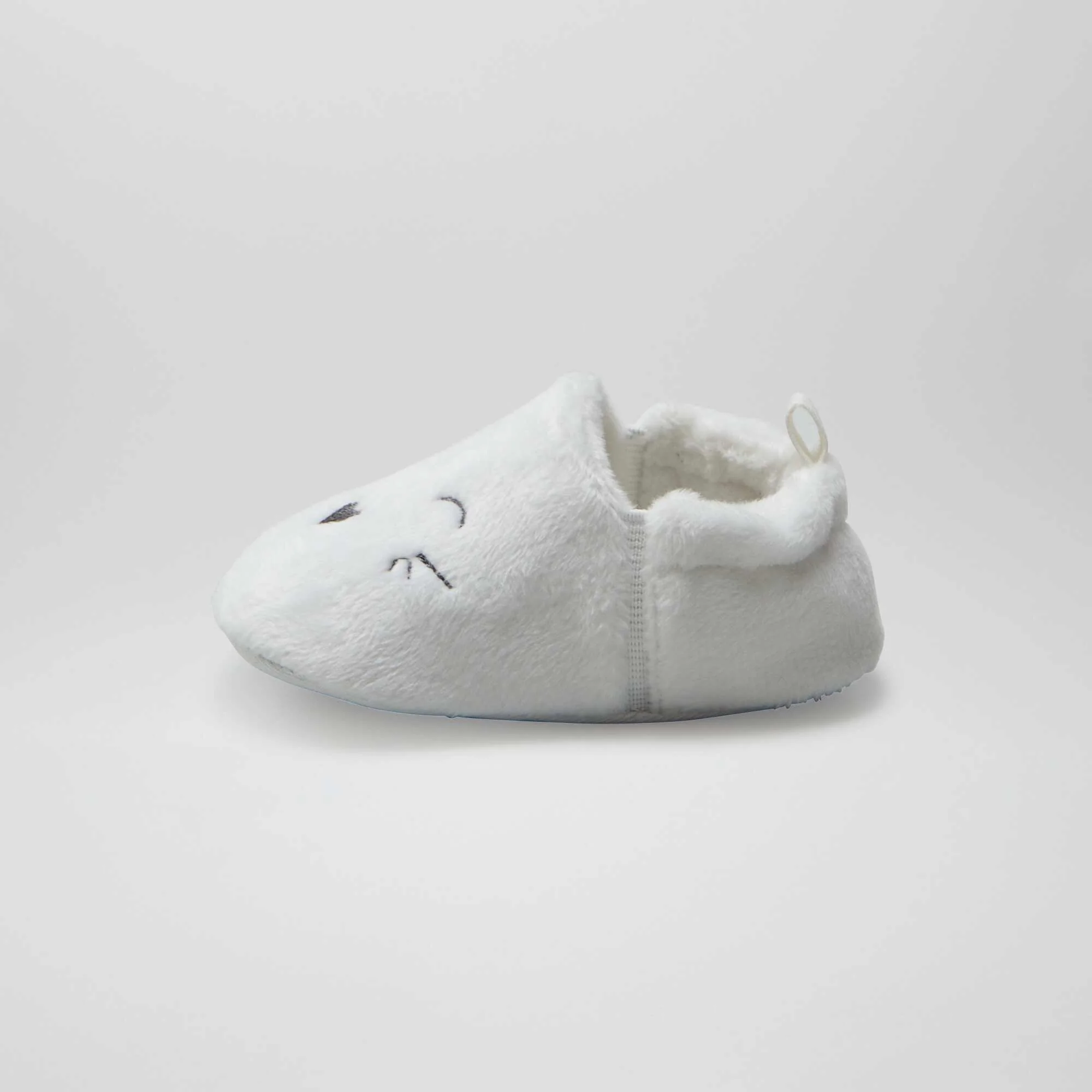 Velour slippers WHITE - Image 4