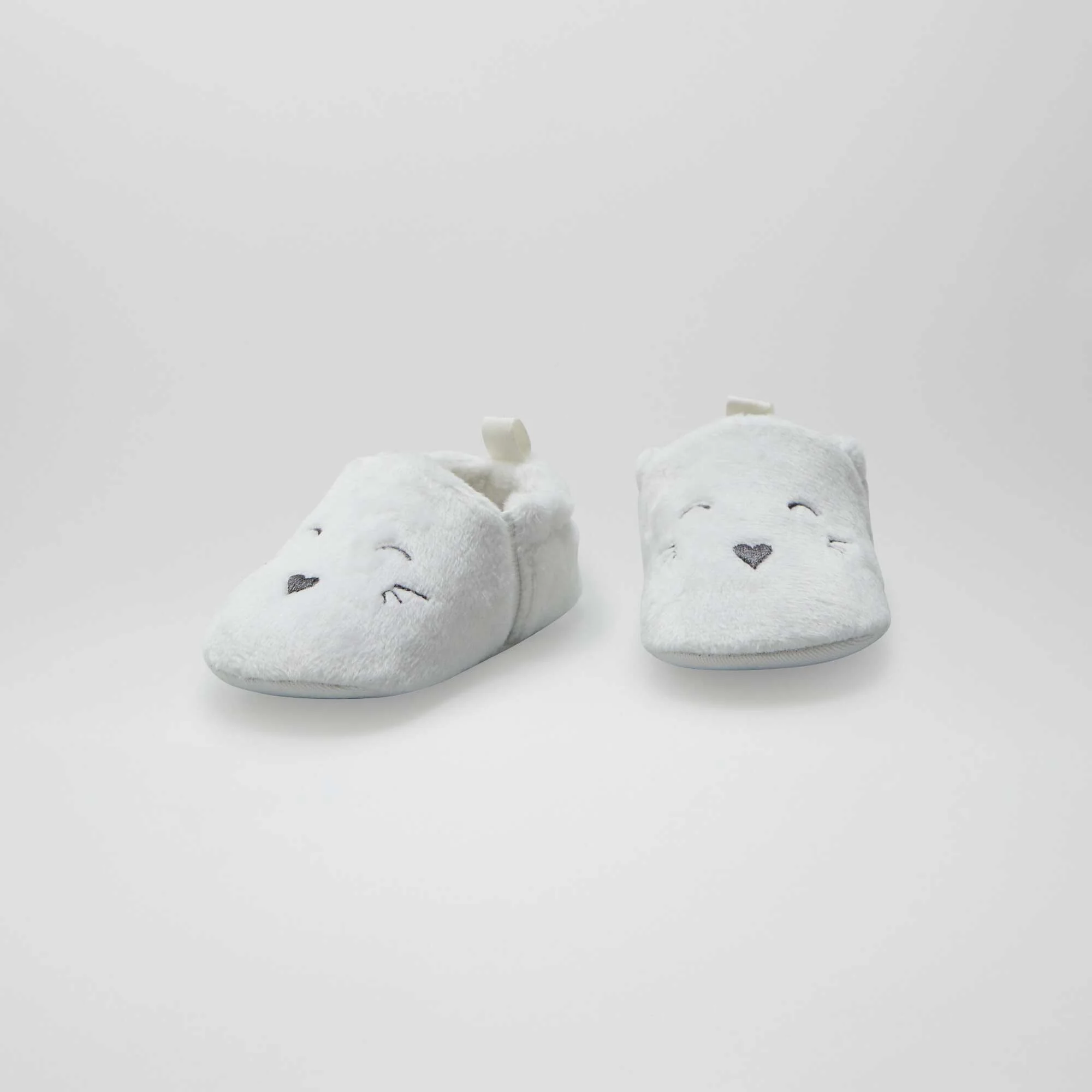 Velour slippers WHITE - Image 5