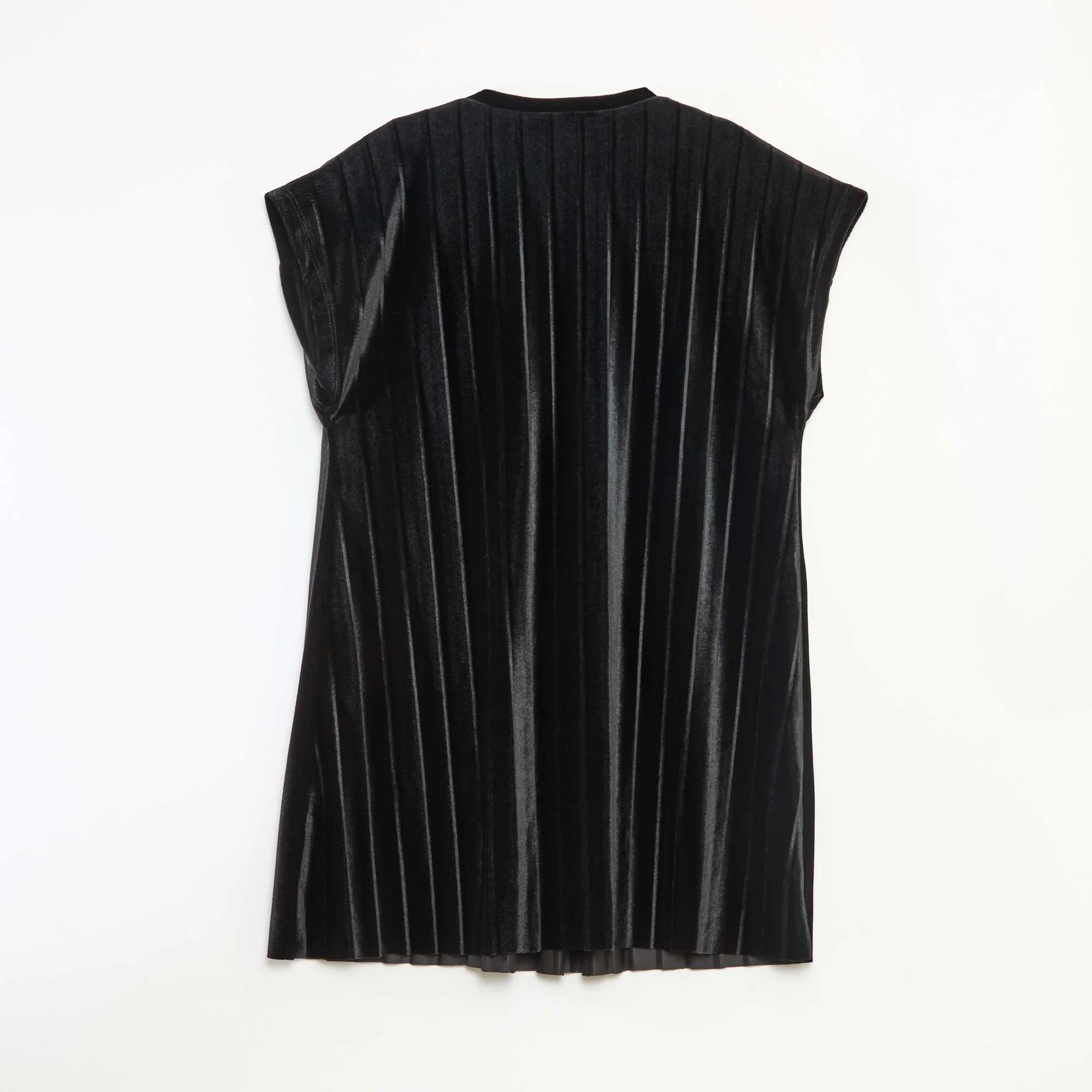 Velvet Knit Dress with Large Bow BLACK - Image 3