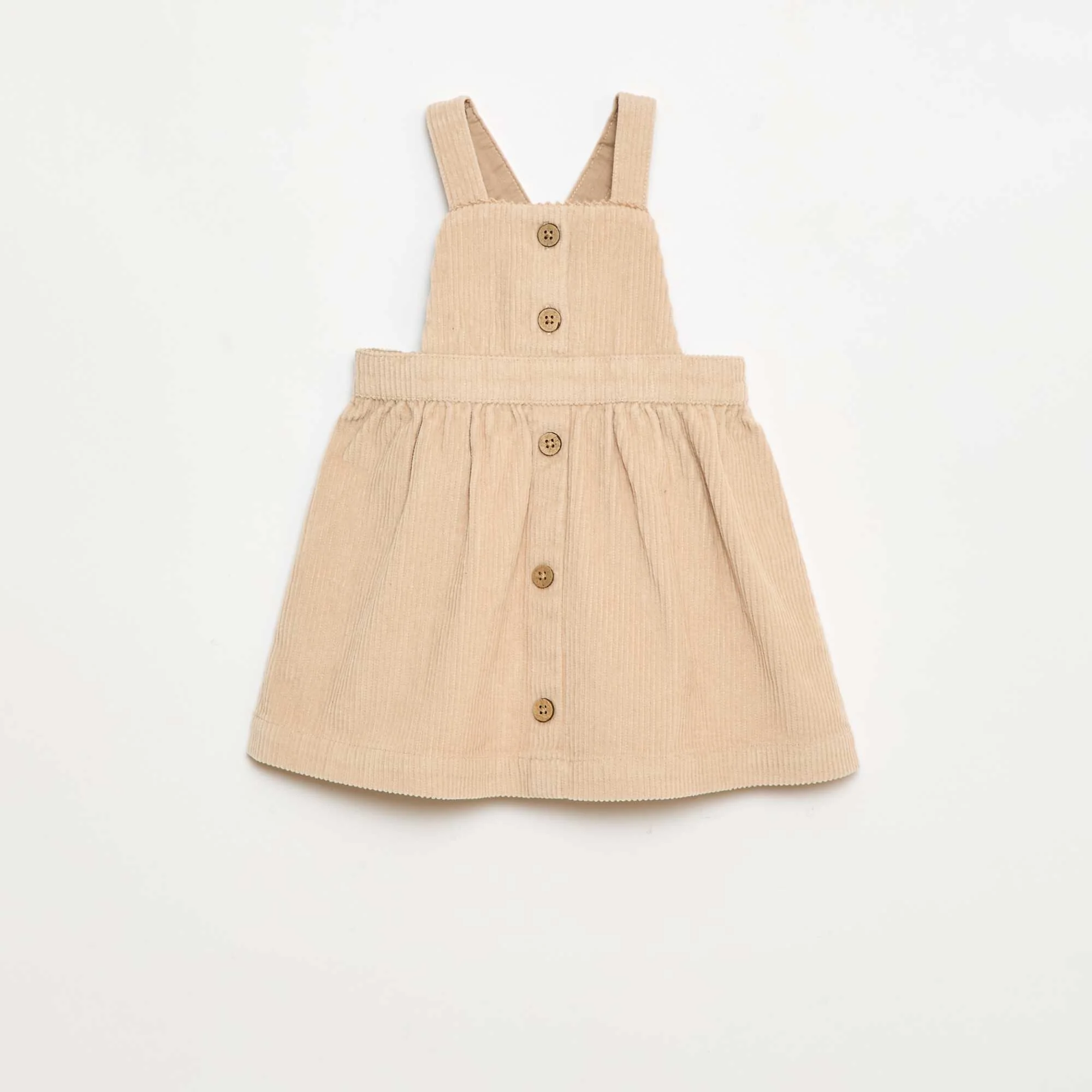 Velvet Overalls with Straps BEIGE