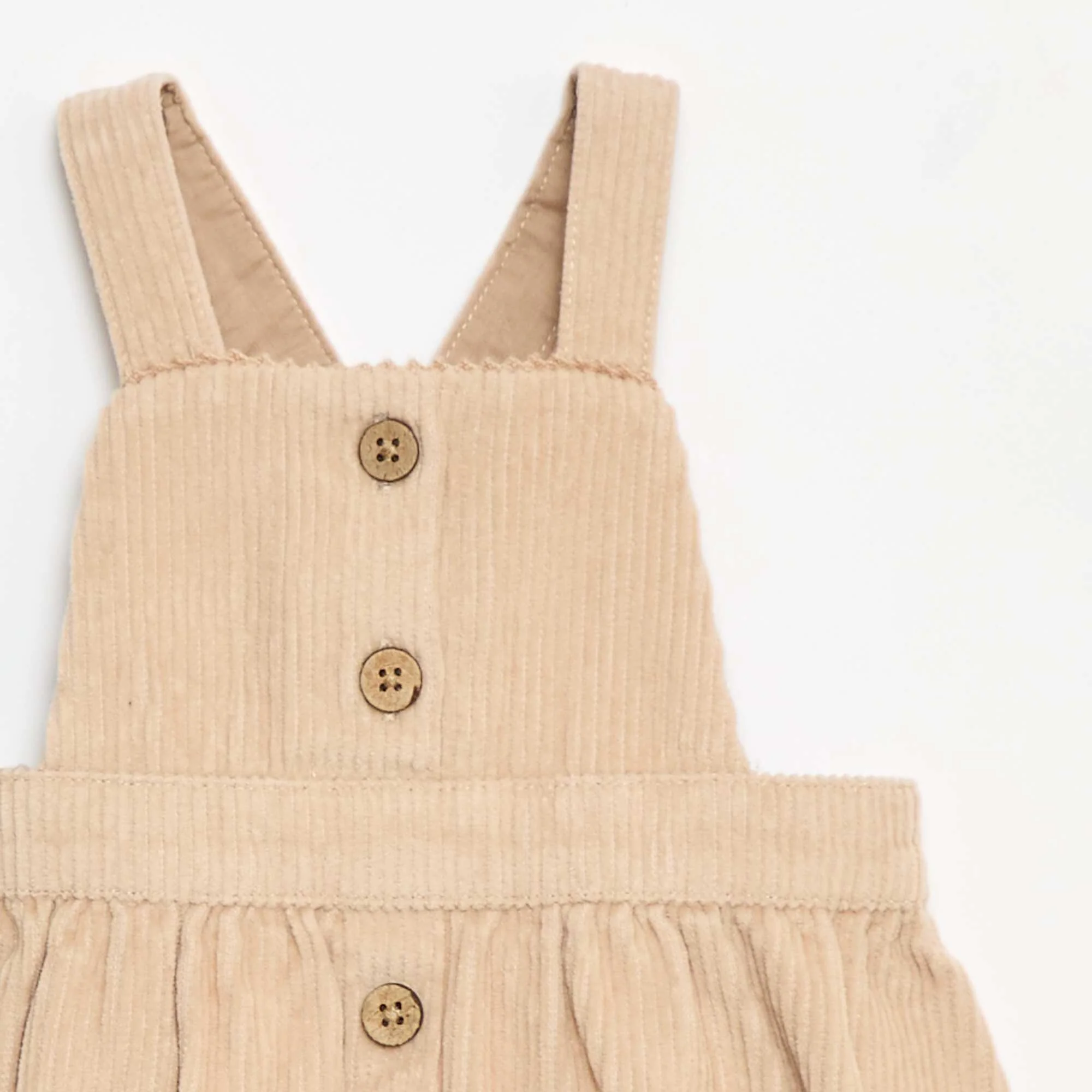 Velvet Overalls with Straps BEIGE - Image 2