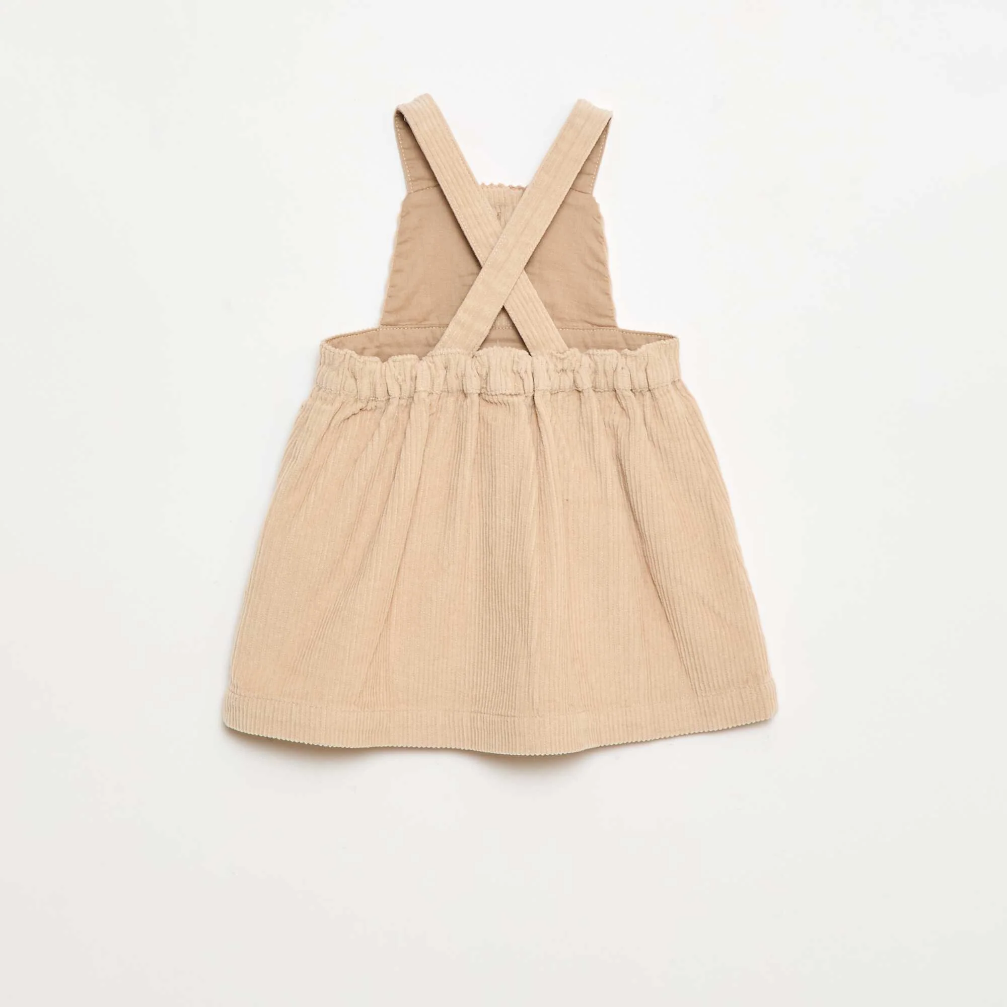 Velvet Overalls with Straps BEIGE - Image 3