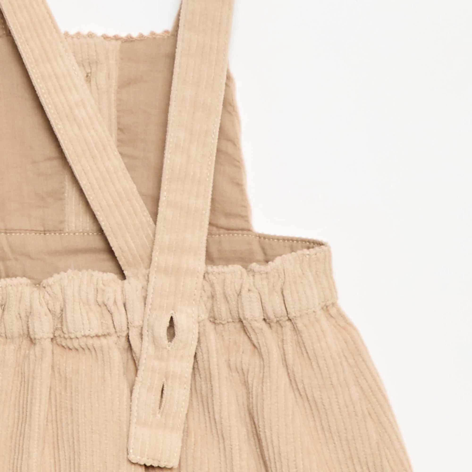Velvet Overalls with Straps BEIGE - Image 4