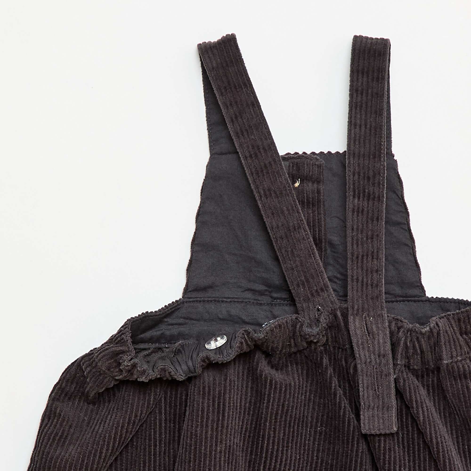 Velvet Overalls with Straps BLACK - Image 4
