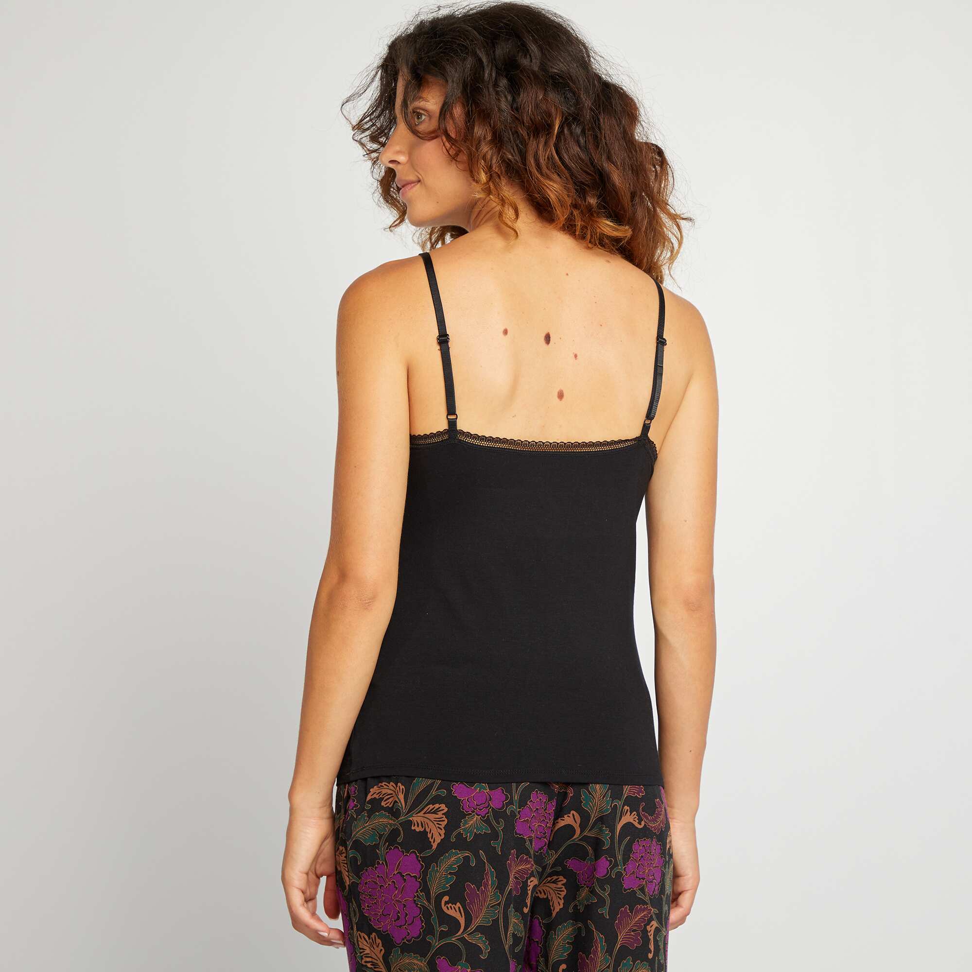 Vest top with spaghetti straps black - Image 3