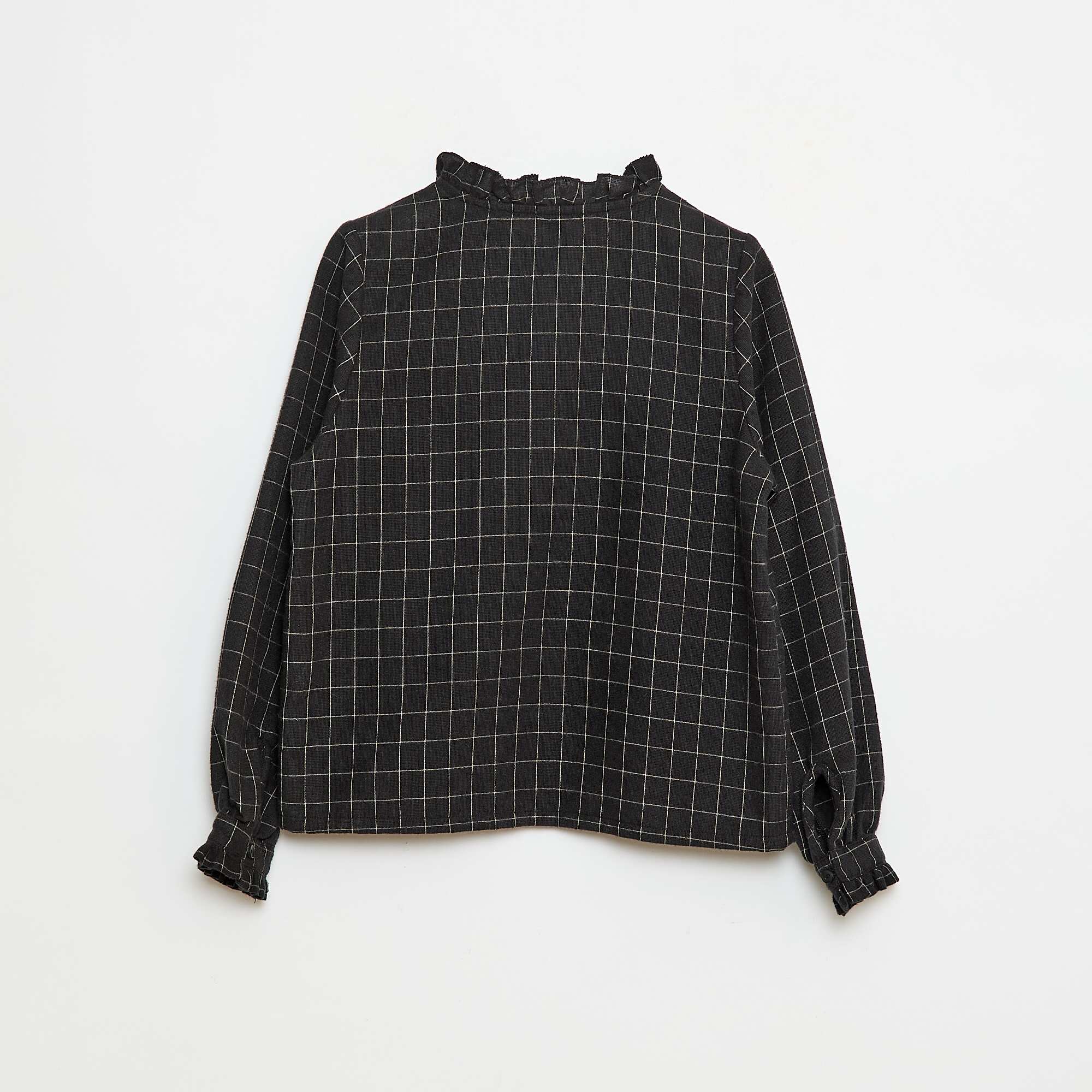 Victorian Checkered Shirt GREY - Image 4