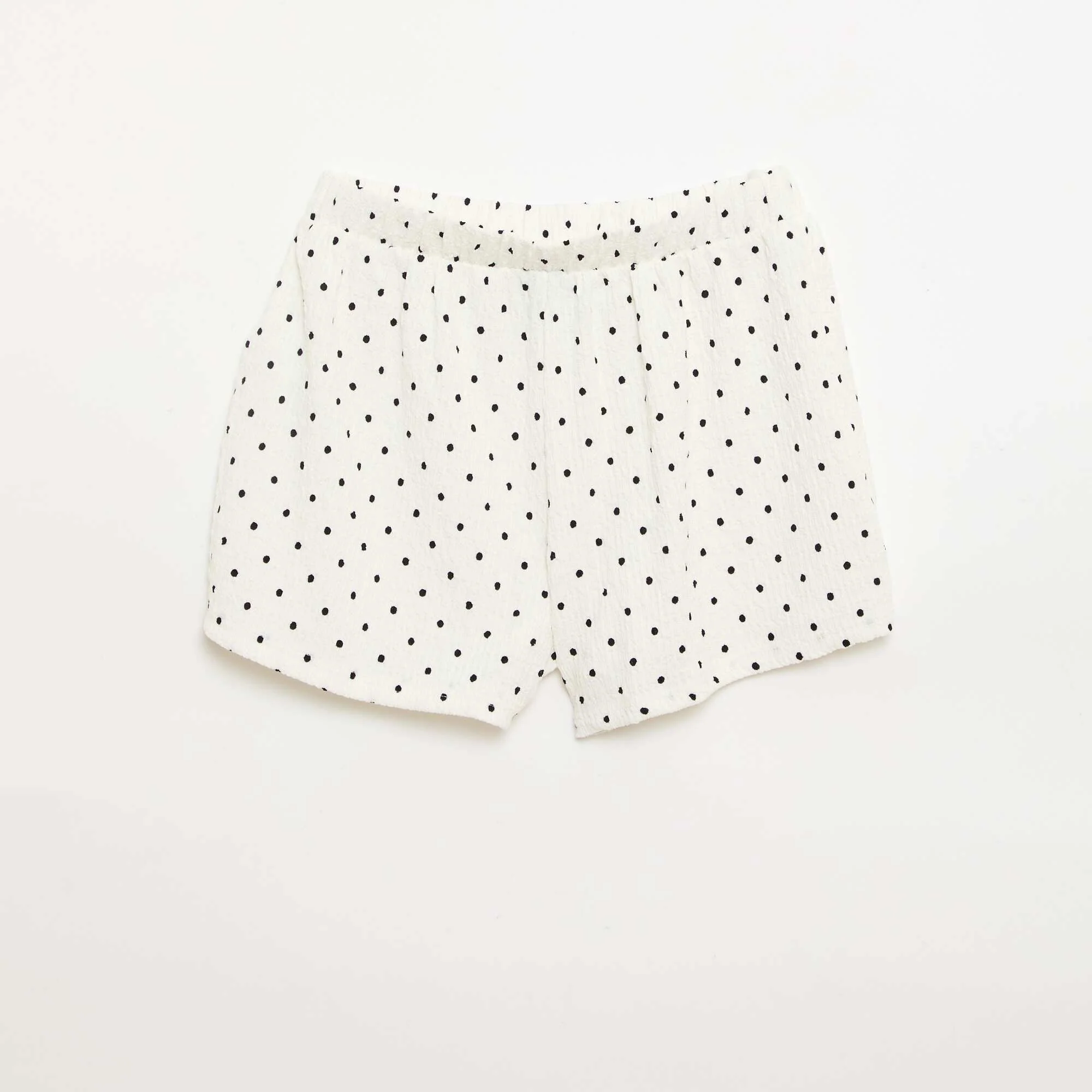 Waffle knit shorts WHITE - Image 3