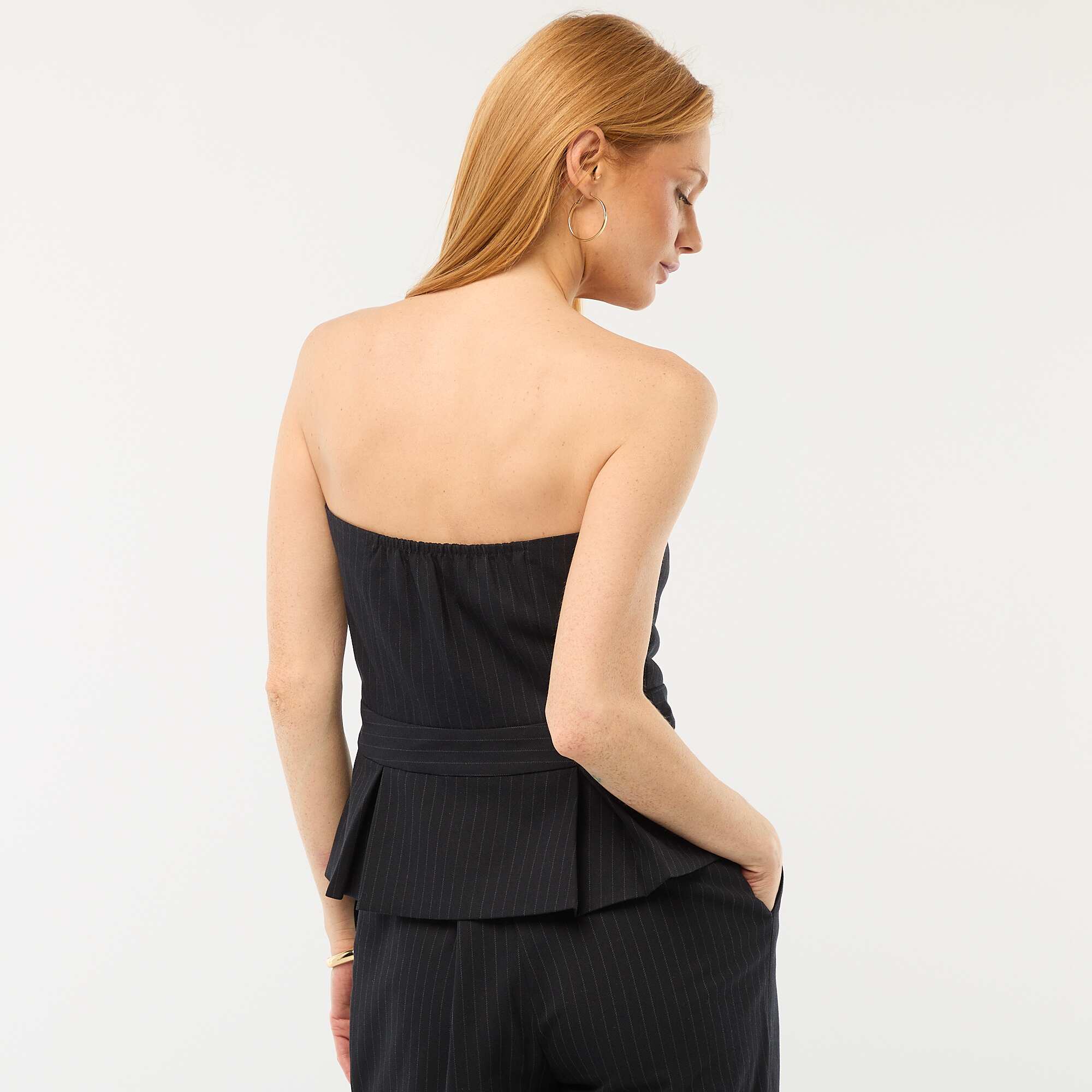 Waistcoat-Style Bustier Top BLUE - Image 3