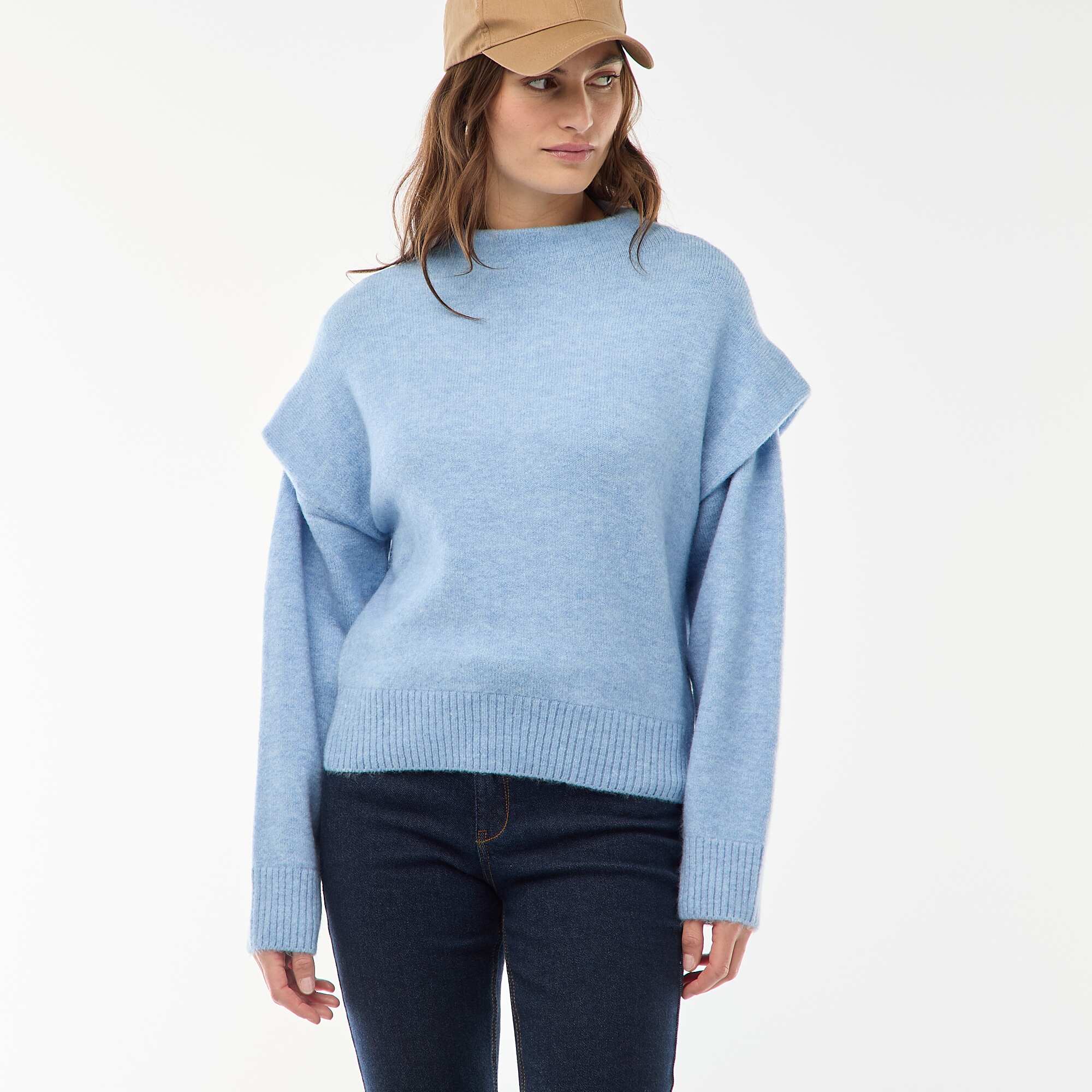 Warm High Neck Sweater BLUE - Image 3