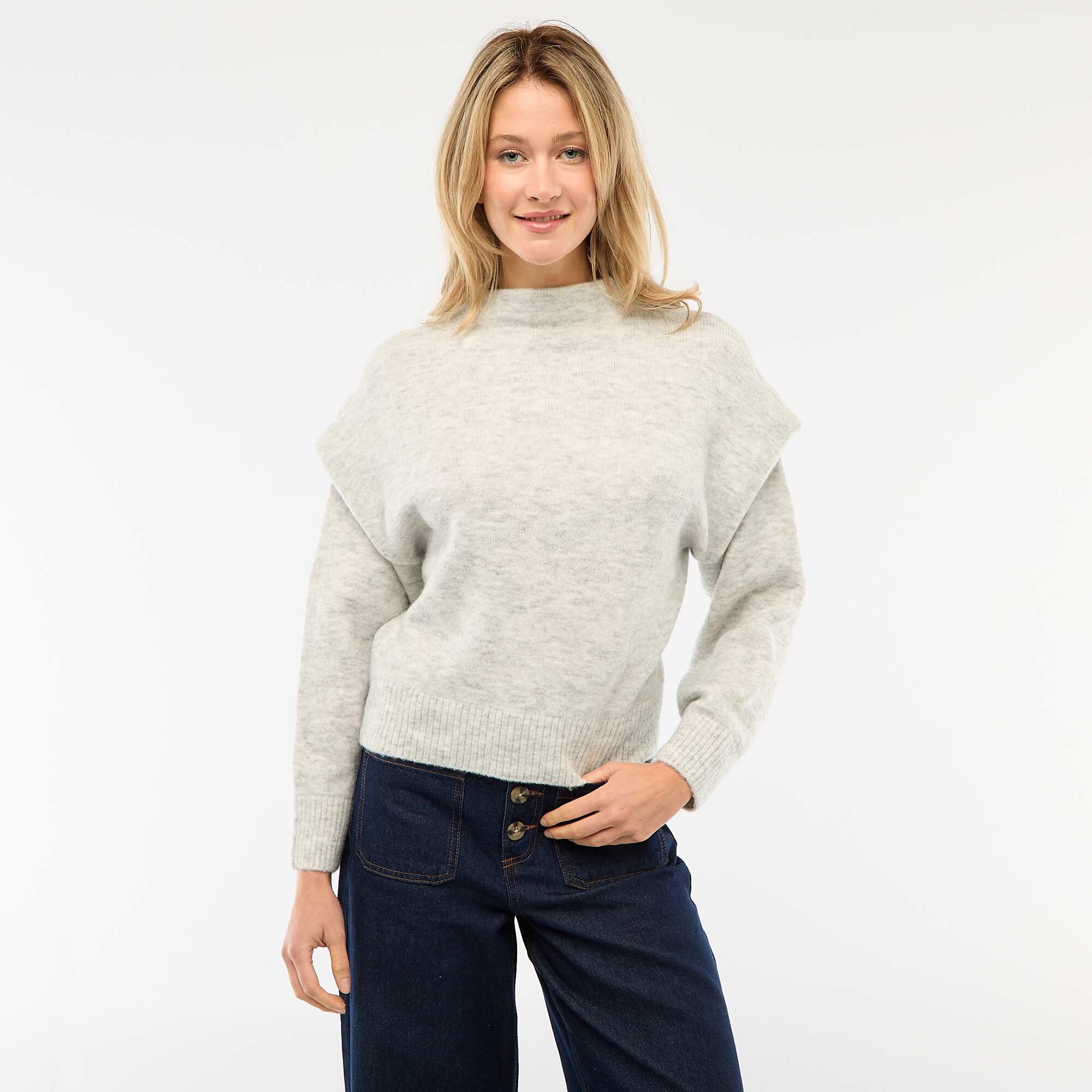 Warm High Neck Sweater GREY