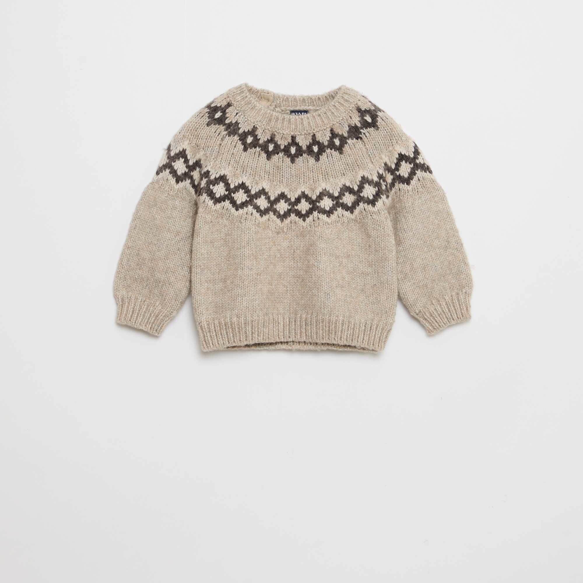 Warm Jacquard Sweater BEIGE