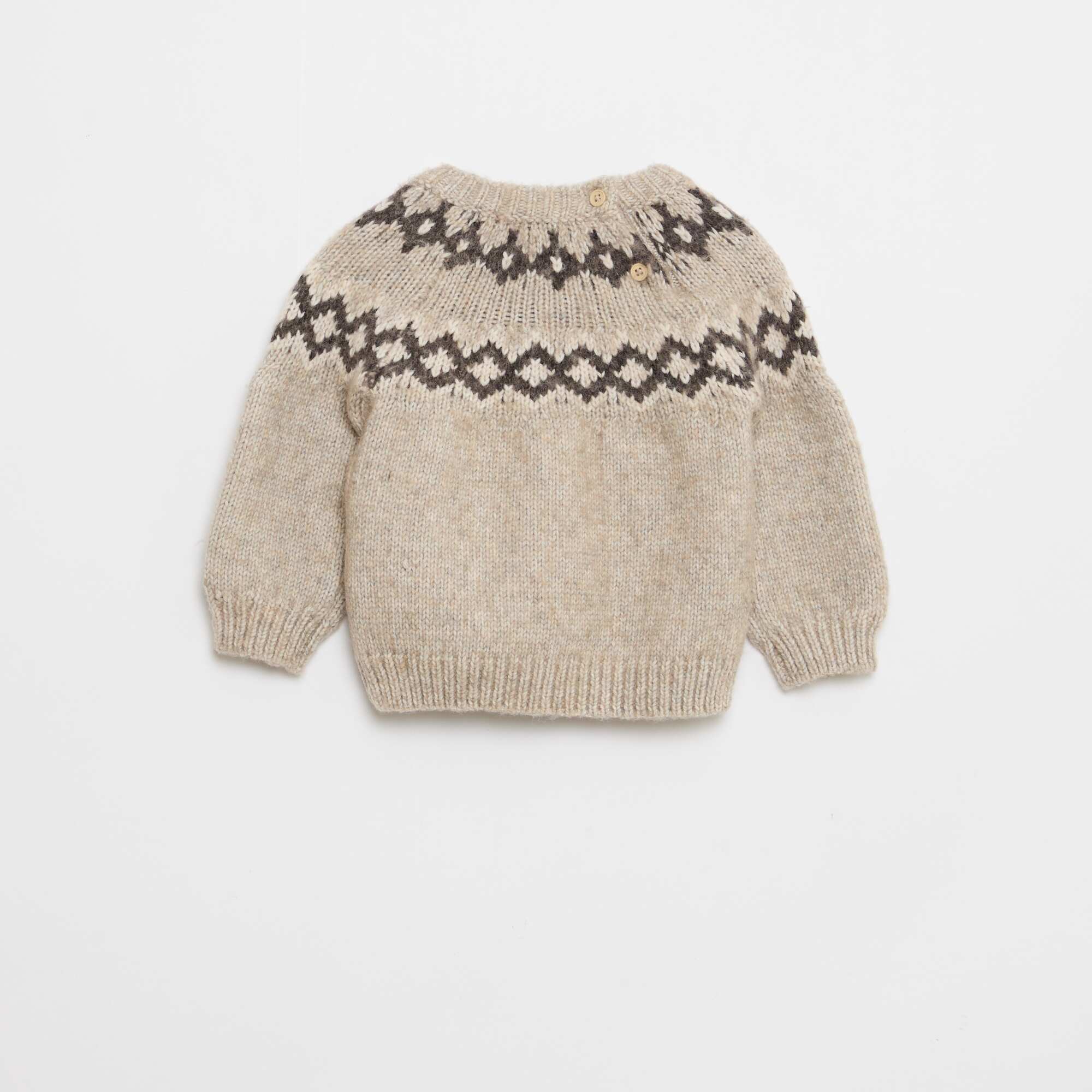 Warm Jacquard Sweater BEIGE - Image 3