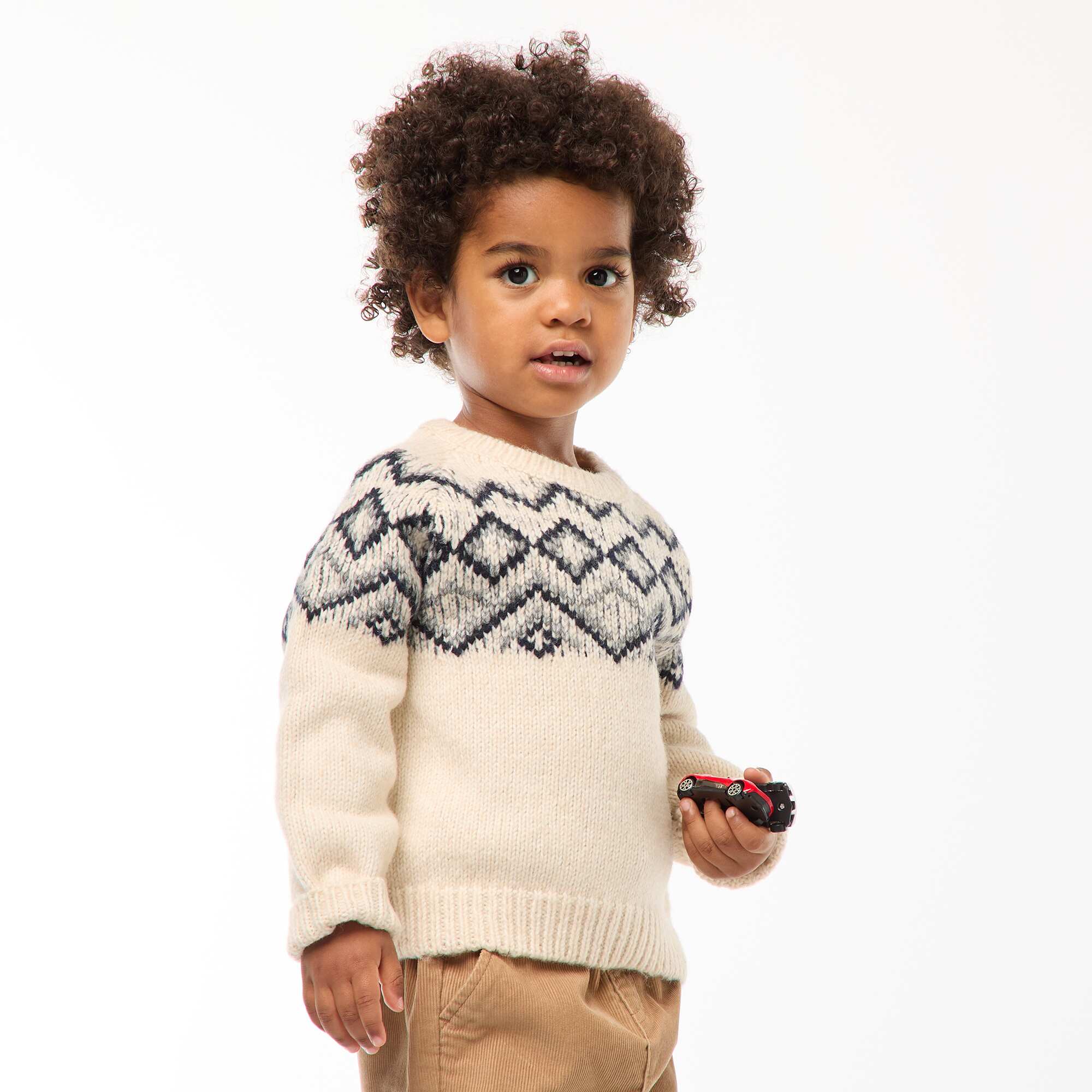Warm Jacquard Sweater WHITE