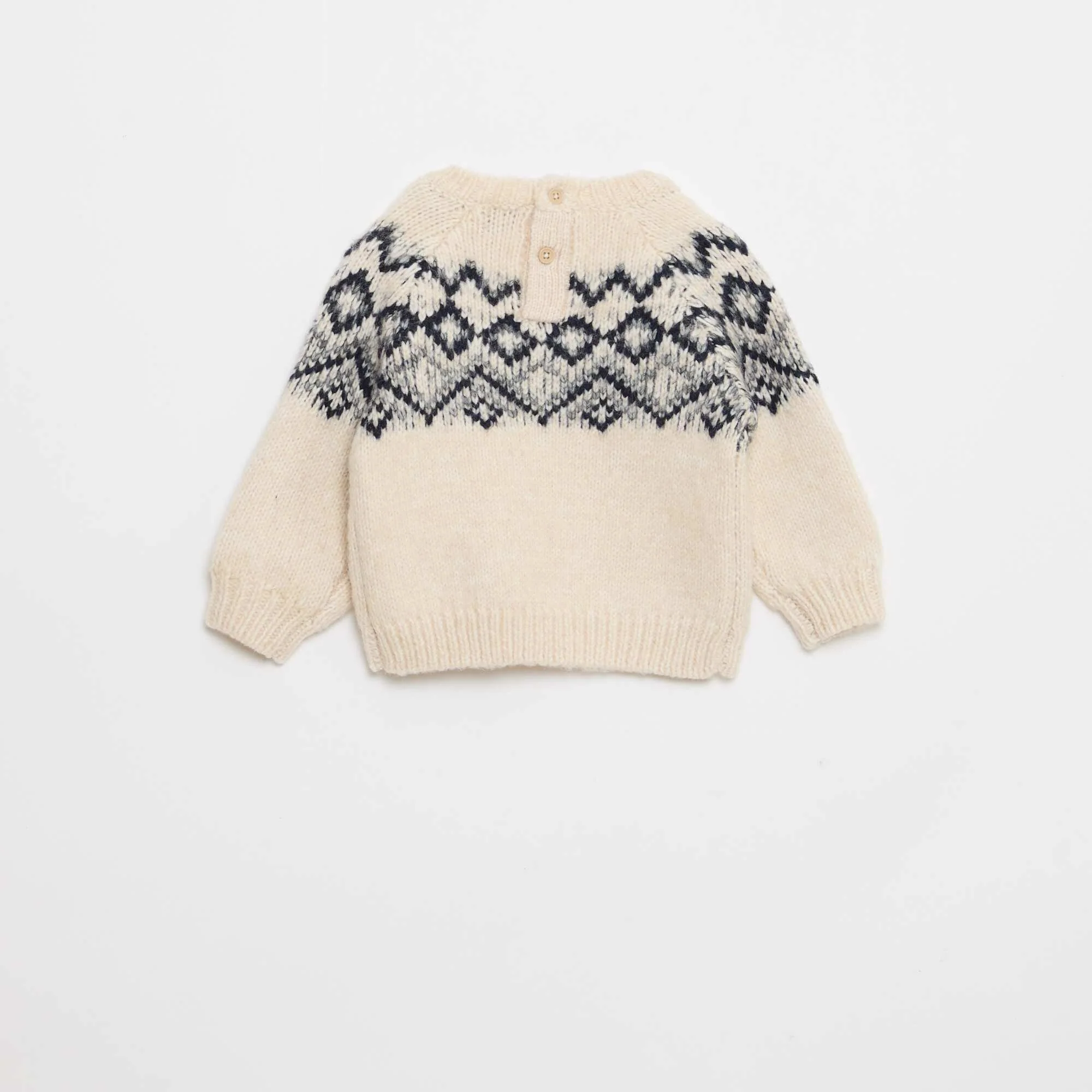 Warm Jacquard Sweater WHITE - Image 4