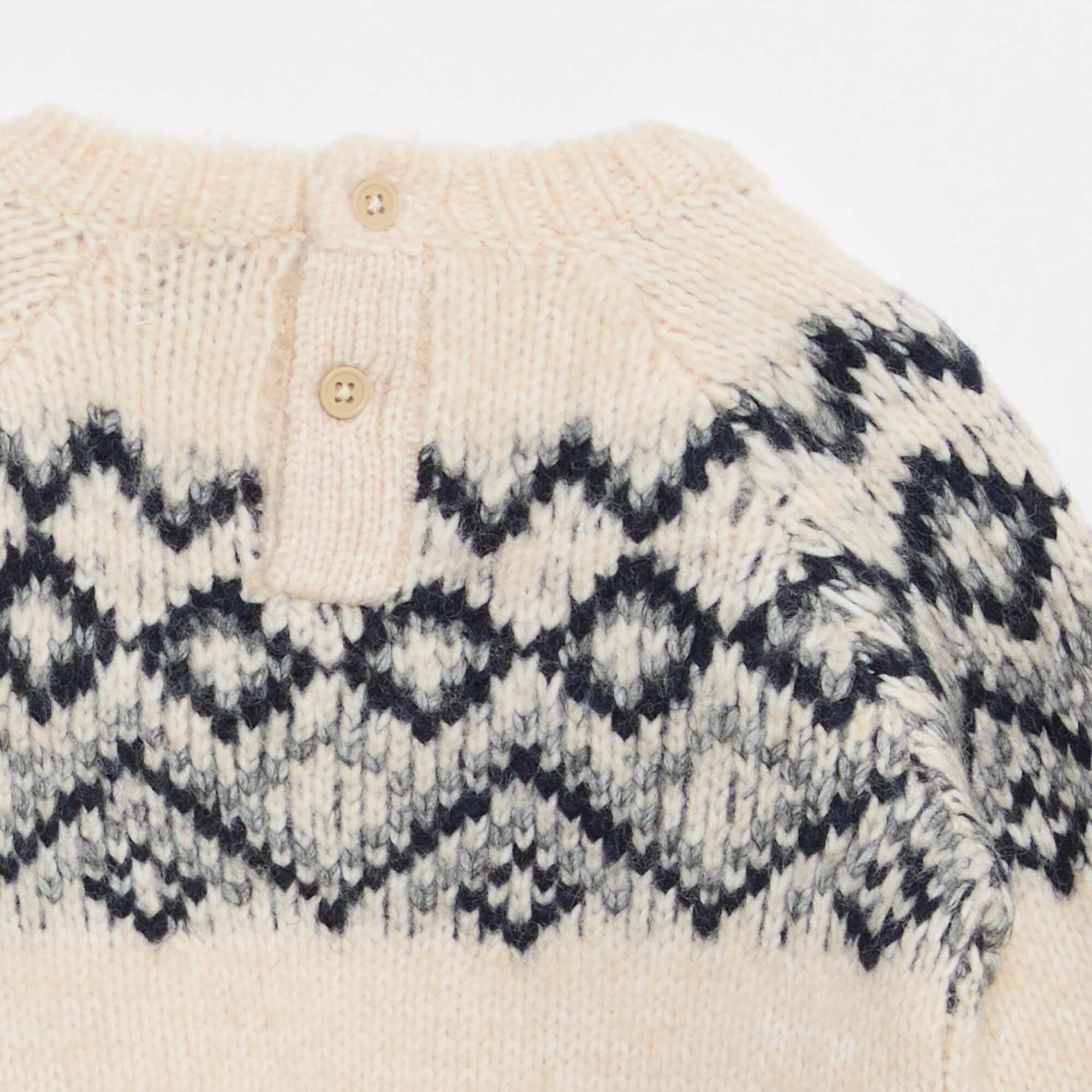 Warm Jacquard Sweater WHITE - Image 6