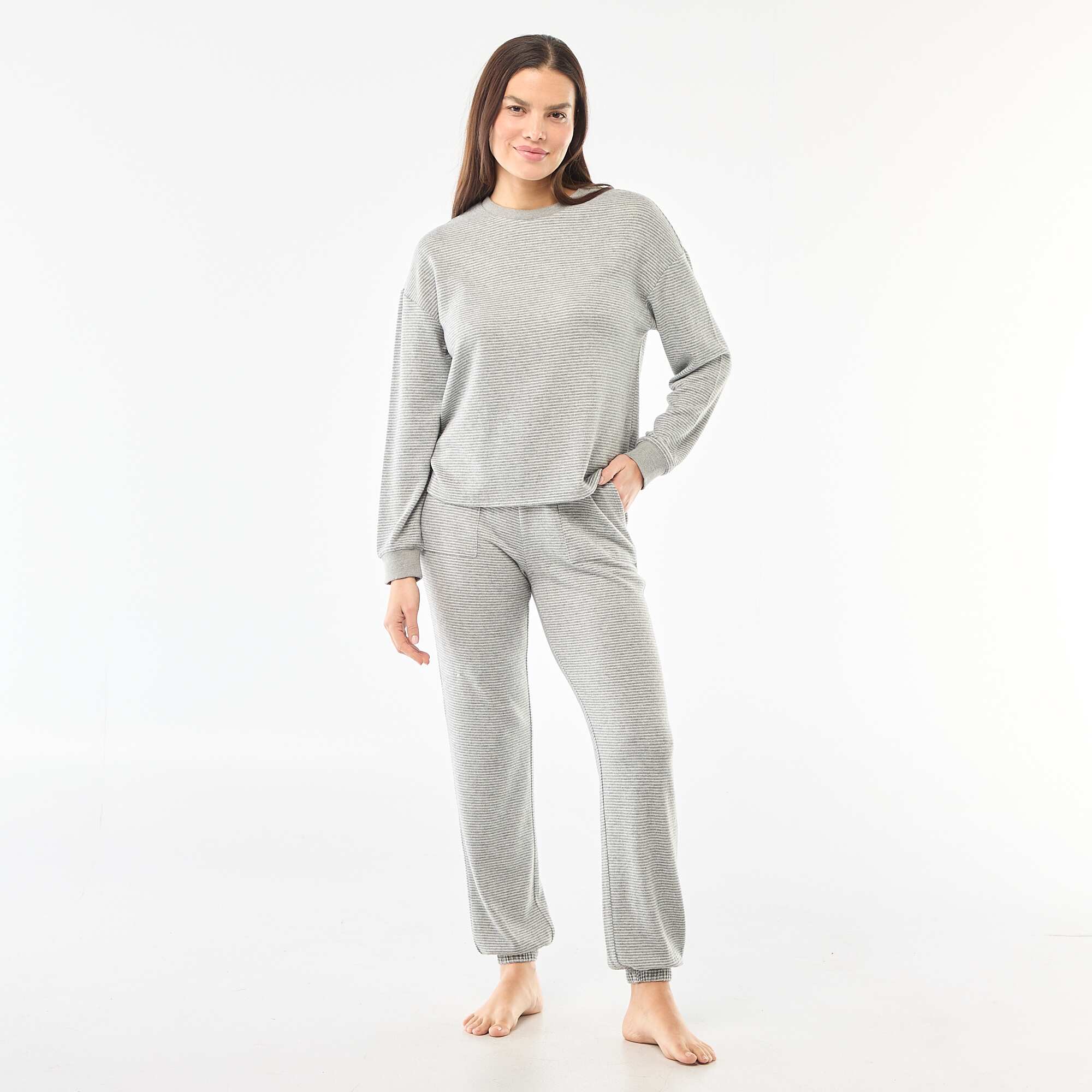 Warm Knit Pajama Set - 2 Piece GREY