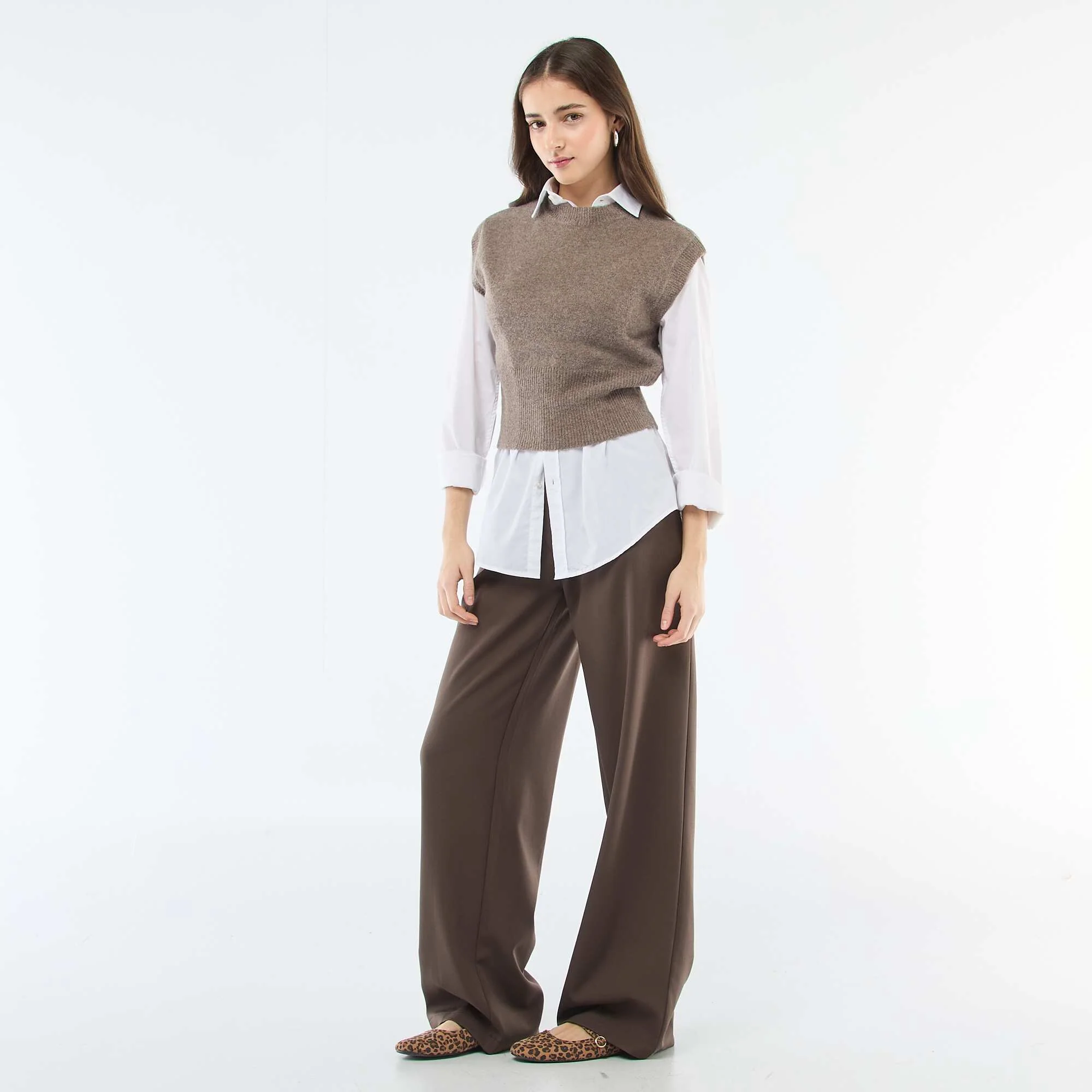Warm knit tank top BROWN - Image 2