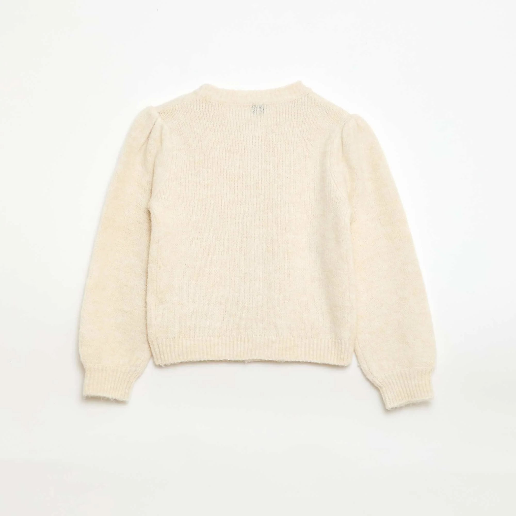 Warm Pointelle Knit Sweater WHITE - Image 2