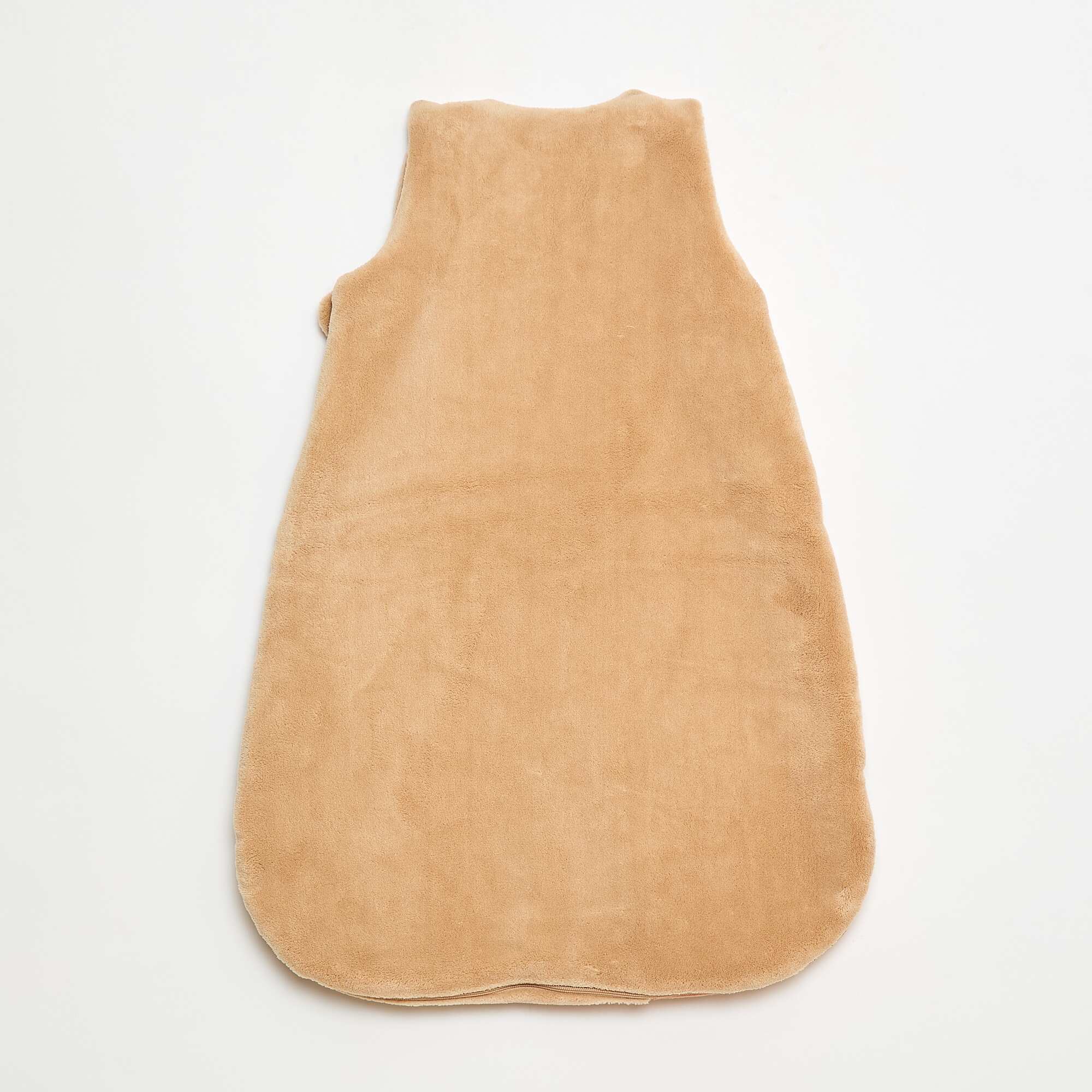 Warm sleeping bag with detachable sleeves with snap fasteners BEIGE - Image 3