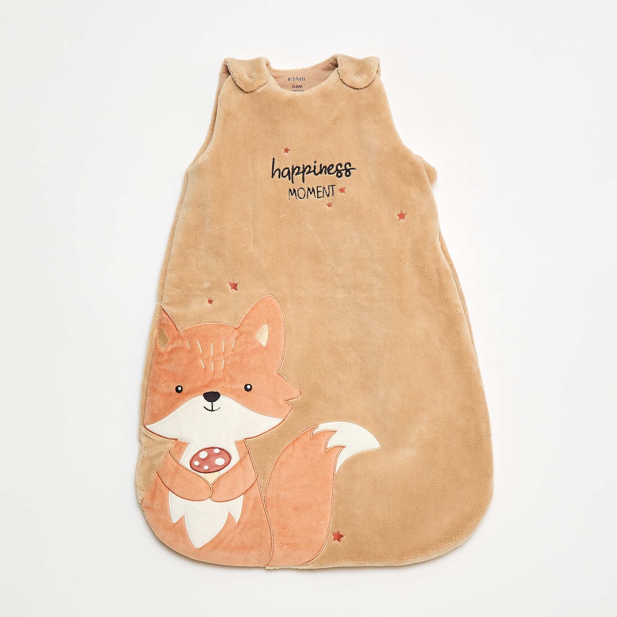 Warm sleeping bag with detachable sleeves with snap fasteners BEIGE - Image 4